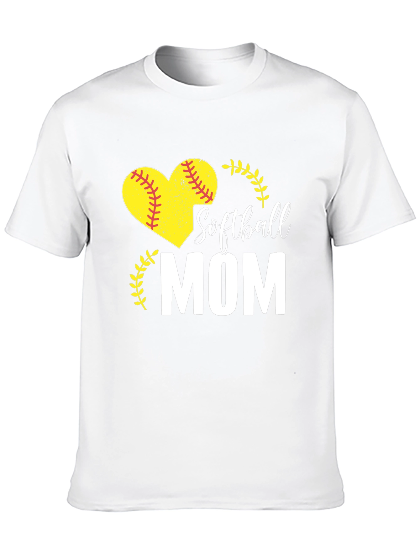 Softball Mom T-Shirt - Heart Design