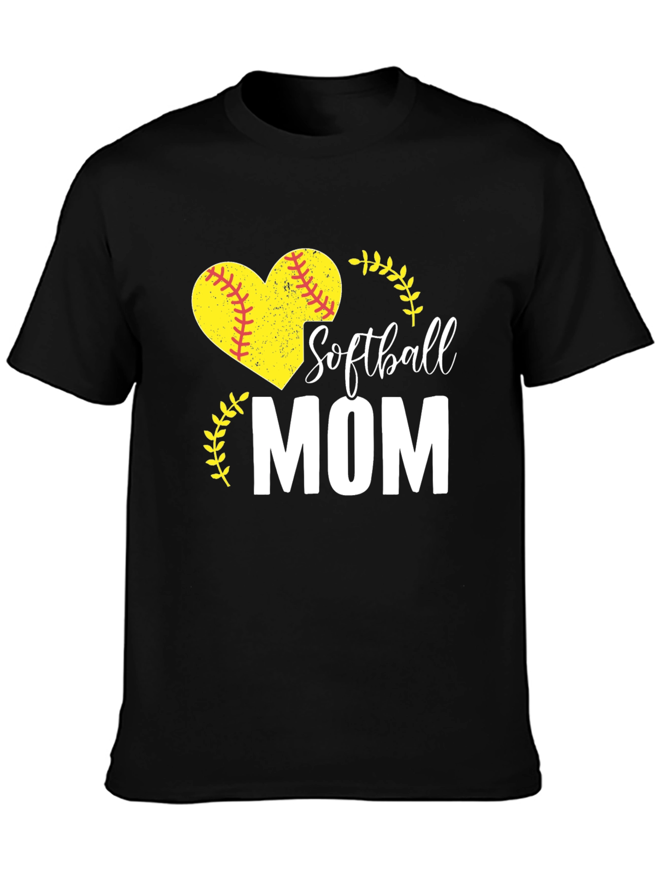 Softball Mom T-Shirt - Heart Design