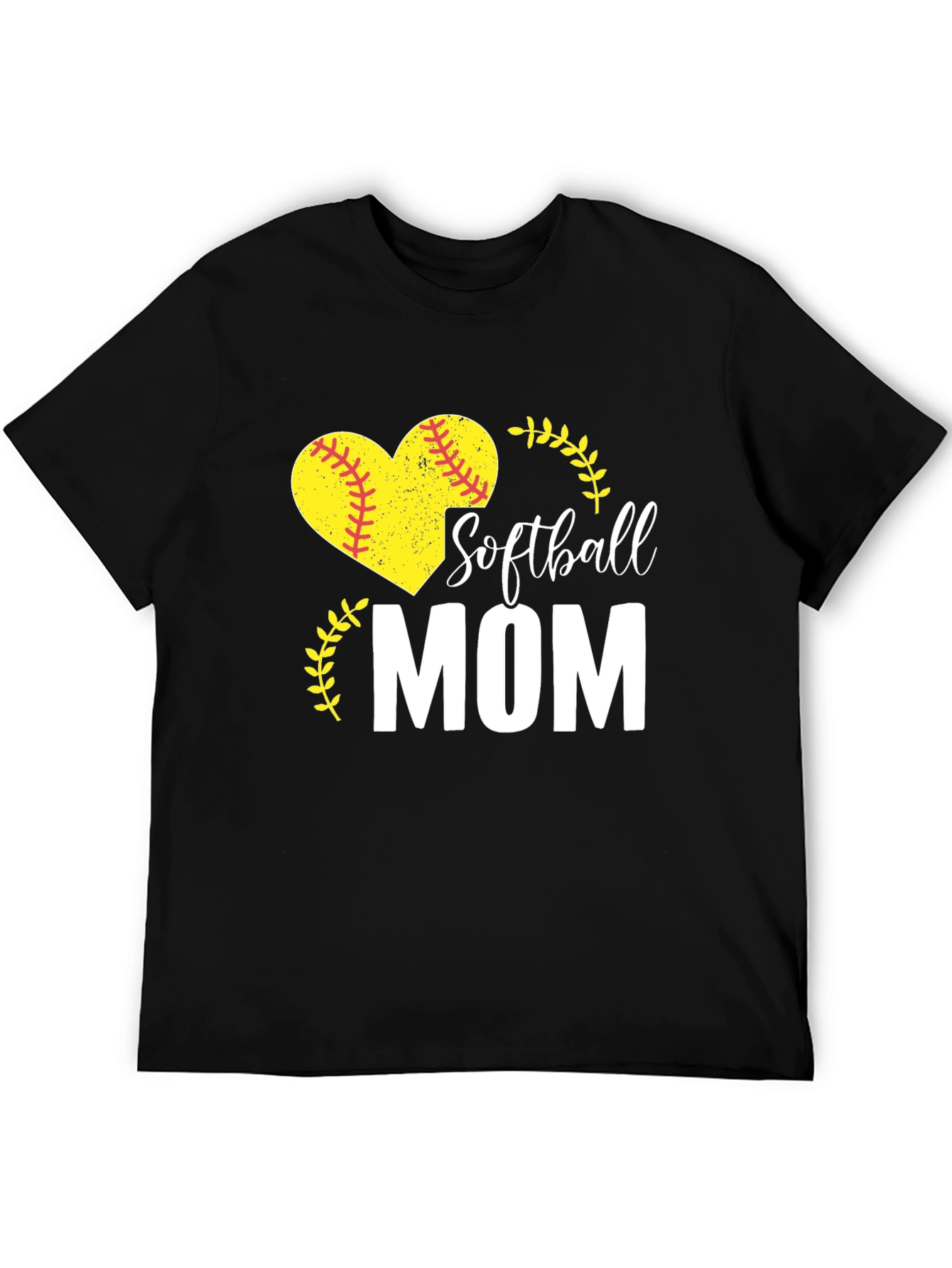 Softball Mom T-Shirt - Heart Design