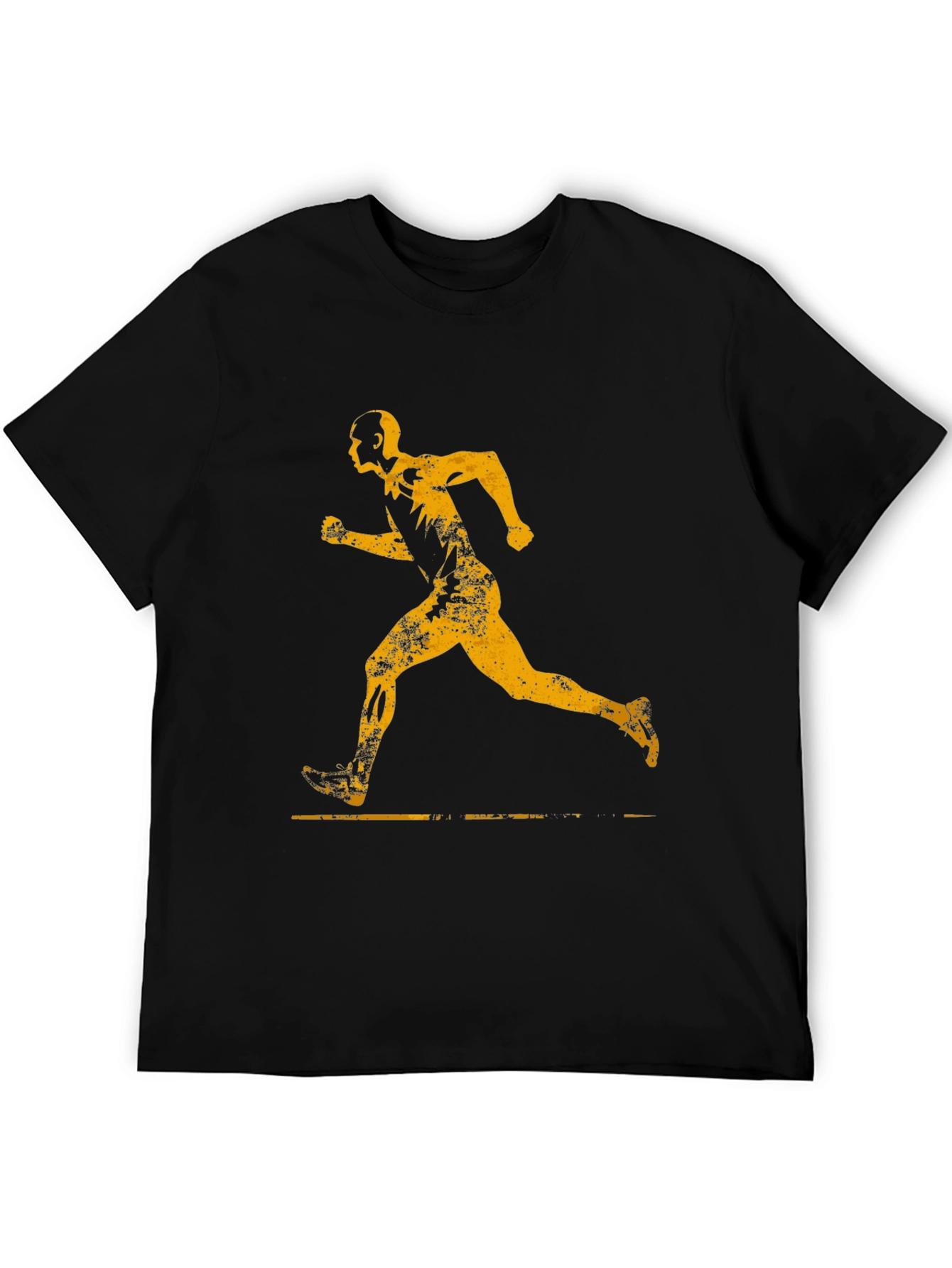 Mens Black Running Graphic Tee