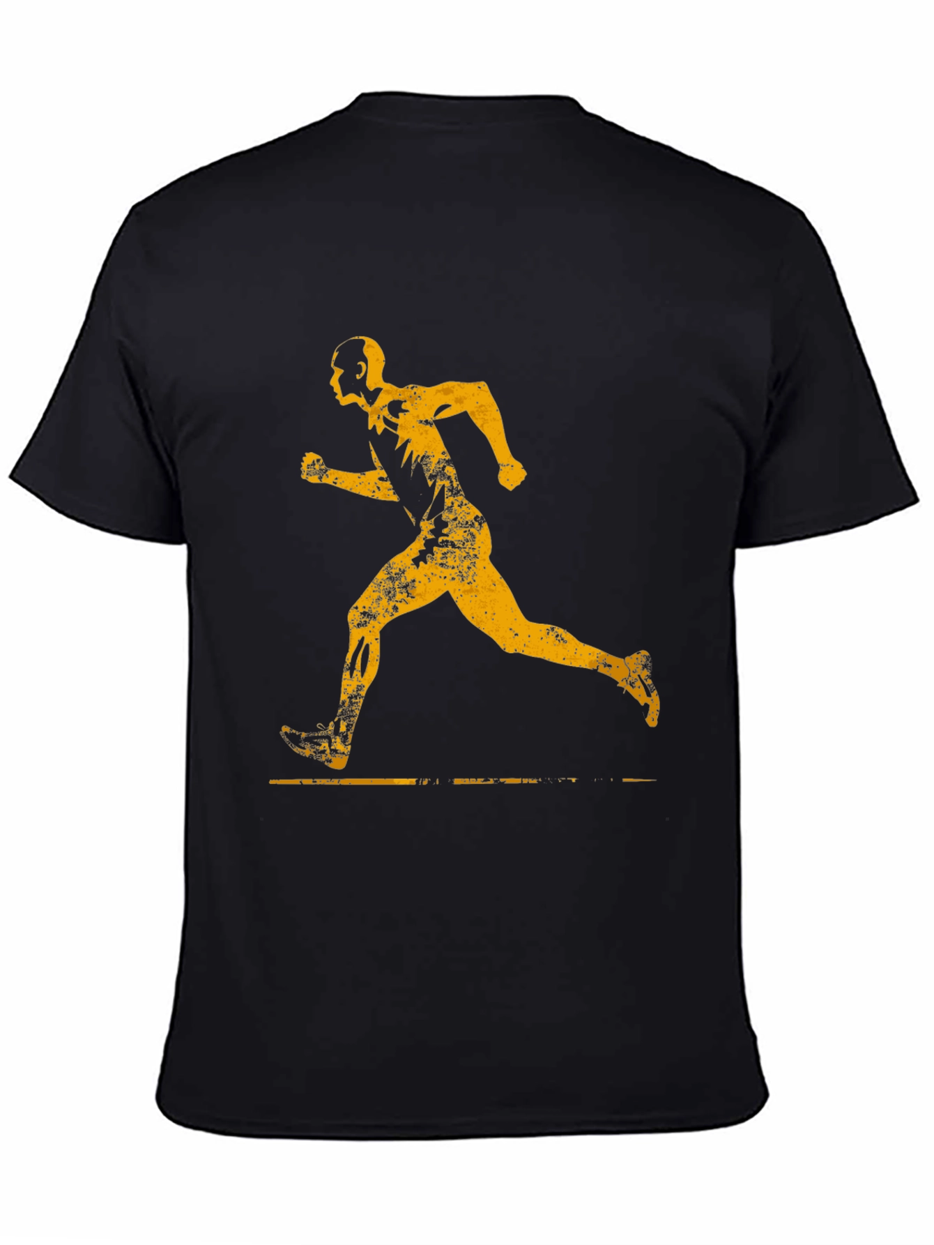 Mens Black Running Graphic Tee