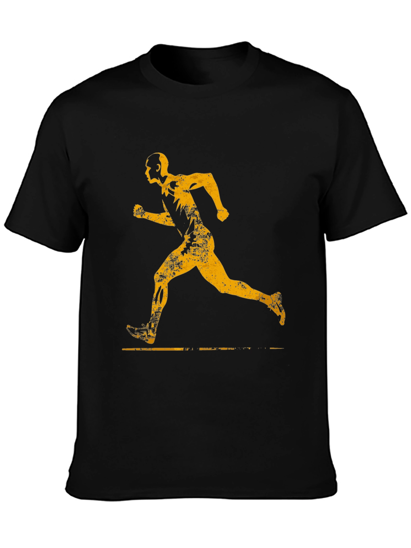 Mens Black Running Graphic Tee