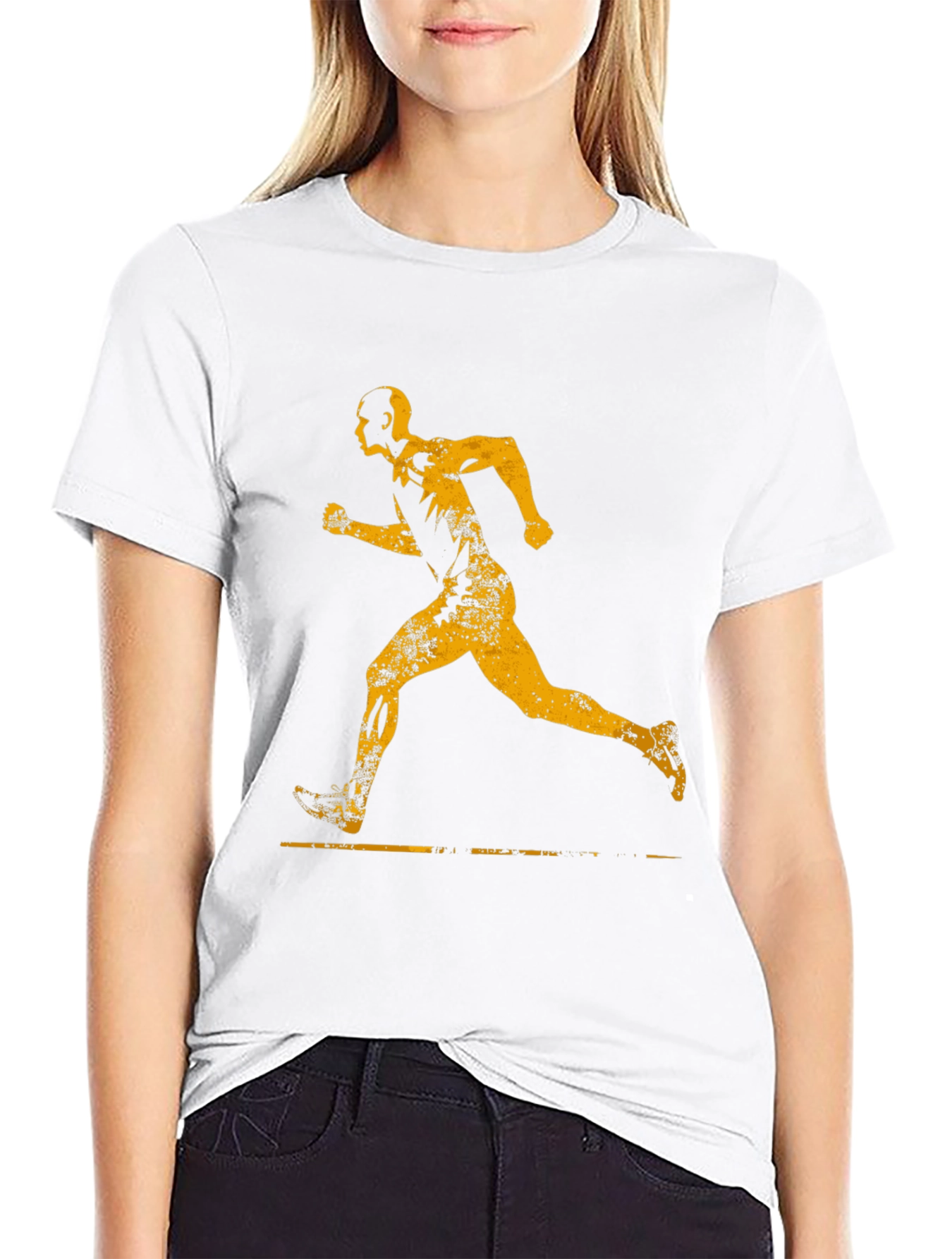 Mens Black Running Graphic Tee