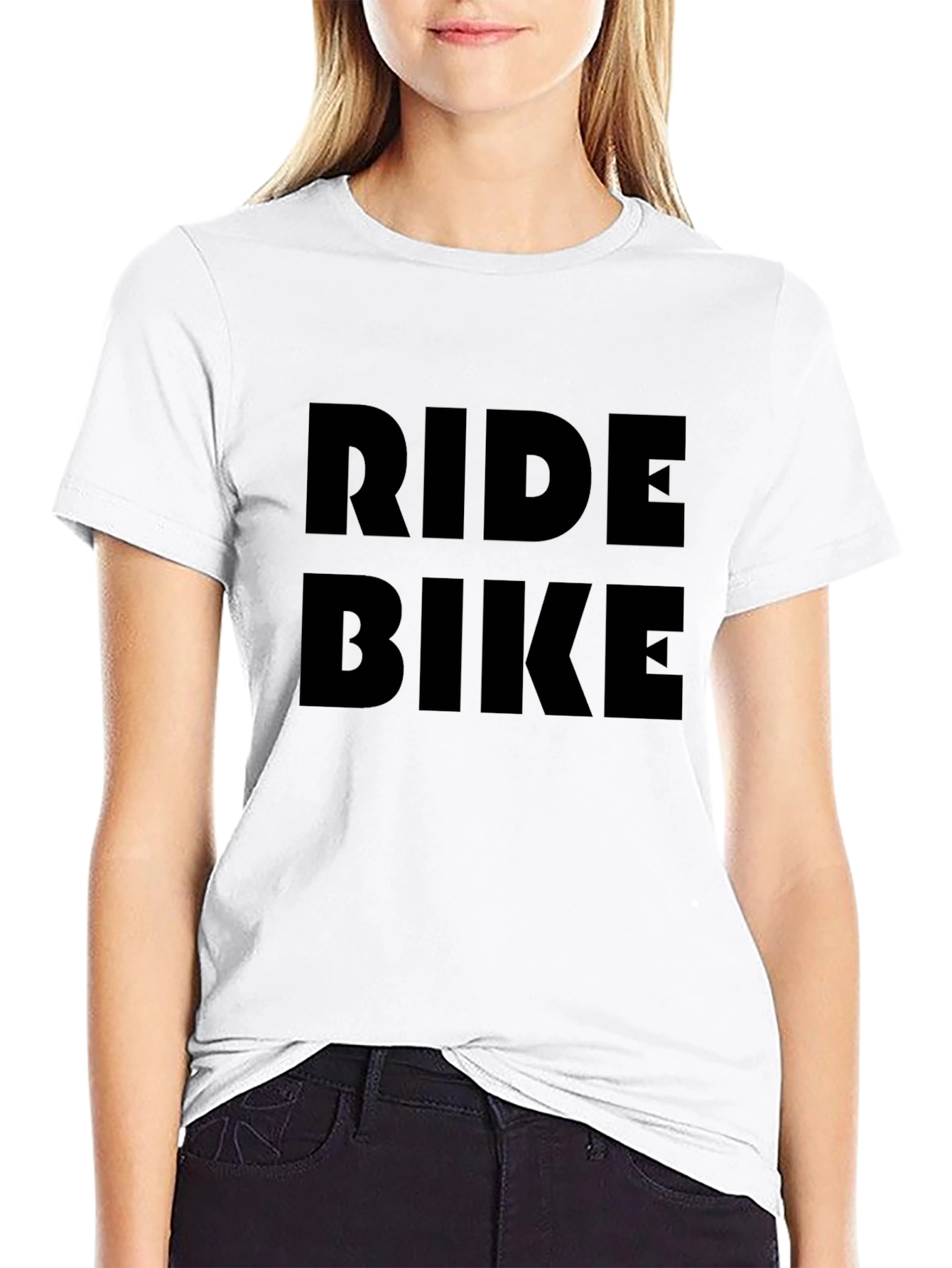 Ride Bike Graphic Tee - Stylish Black Cotton T-Shirt