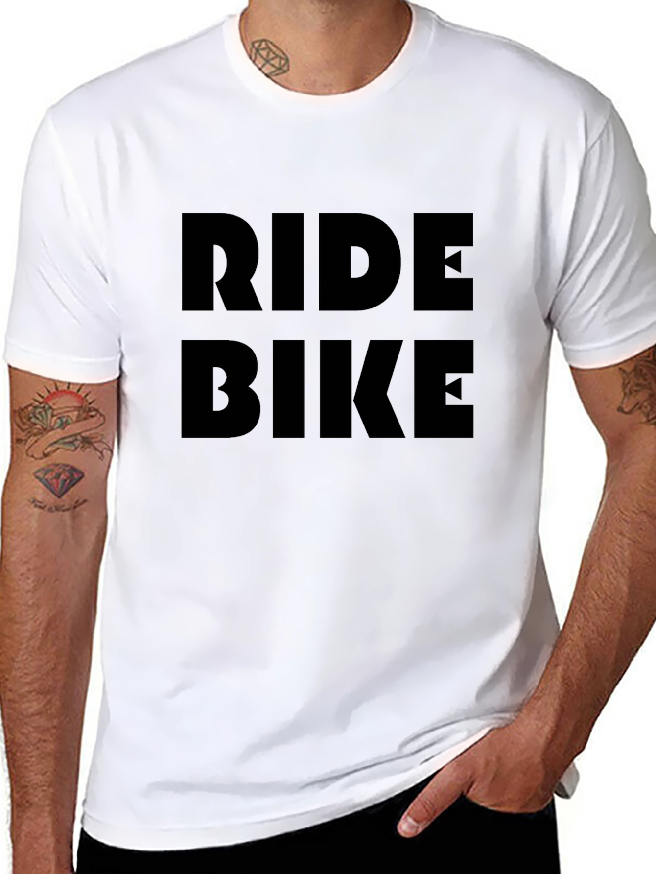 Ride Bike Graphic Tee - Stylish Black Cotton T-Shirt