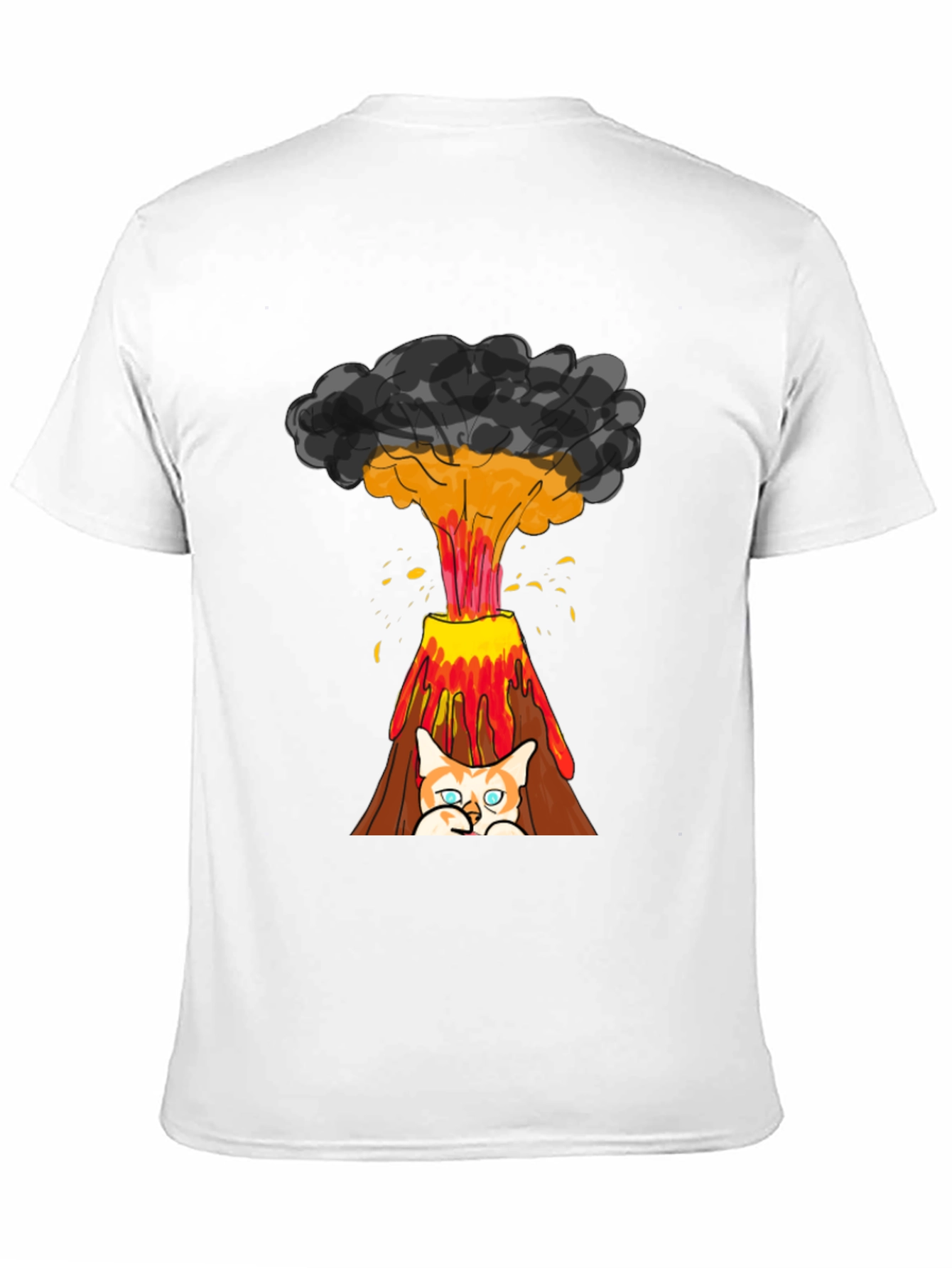 Volcano Cat Graphic Tee - Fun & Unique Design