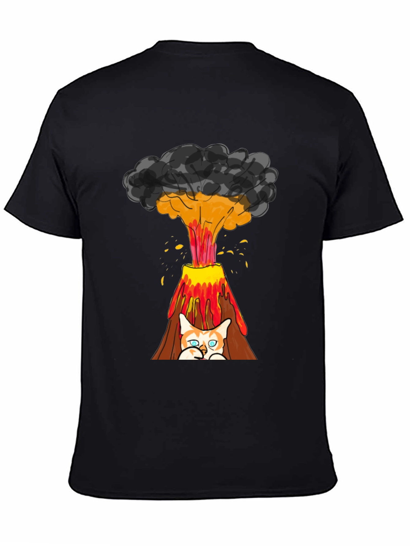 Volcano Cat Graphic Tee - Fun & Unique Design