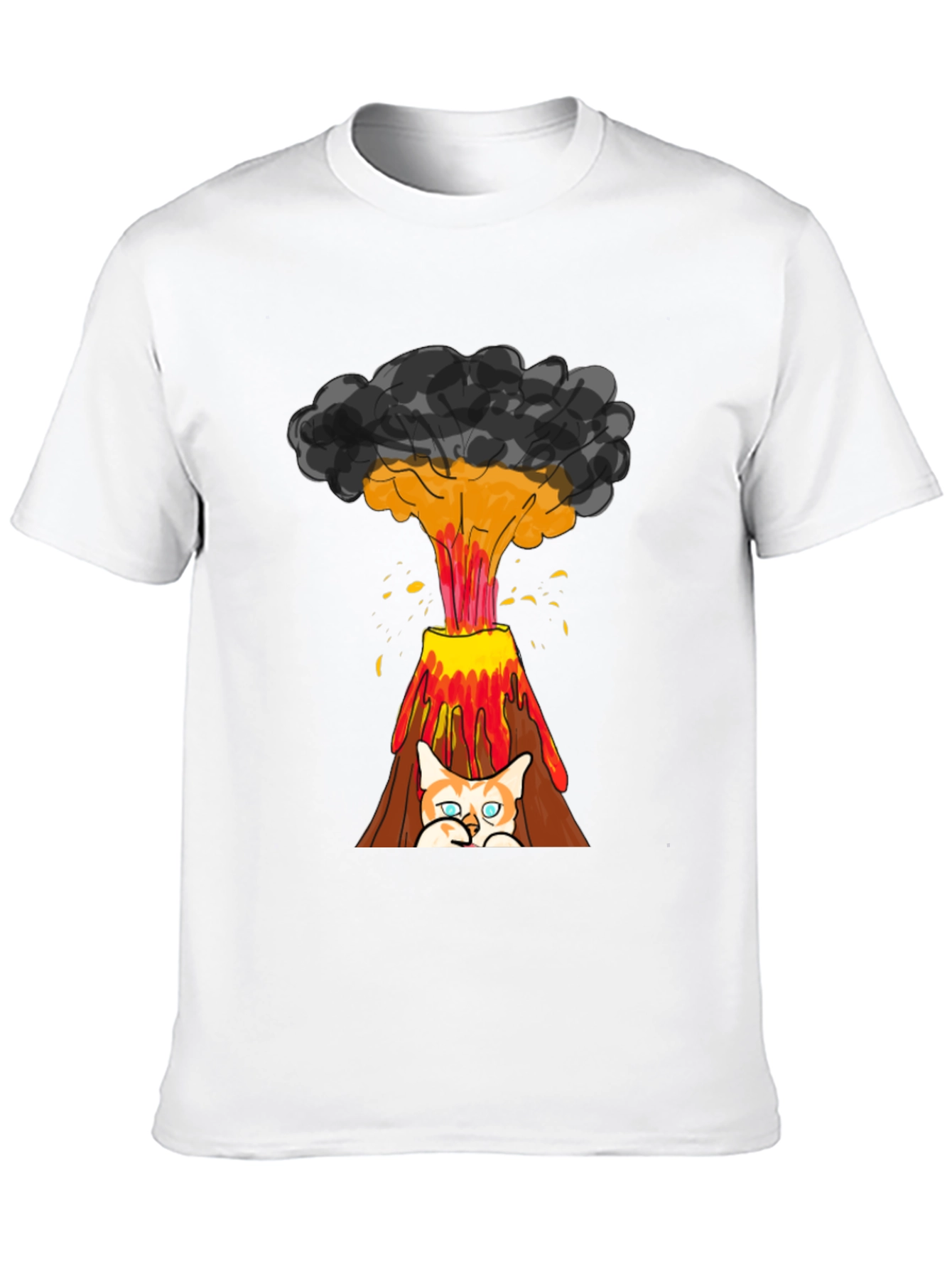 Volcano Cat Graphic Tee - Fun & Unique Design