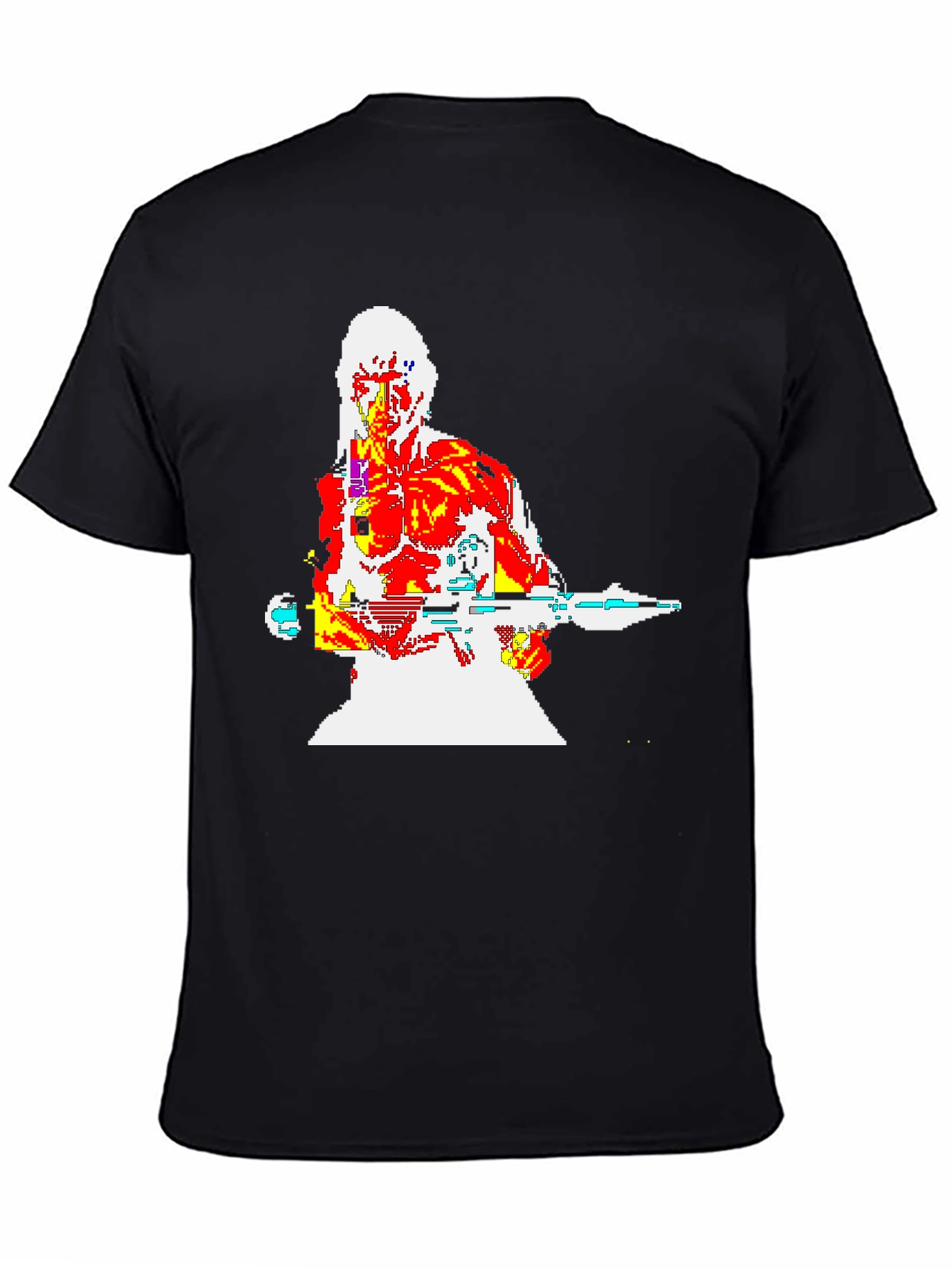 Retro 8-Bit Warrior Graphic T-Shirt