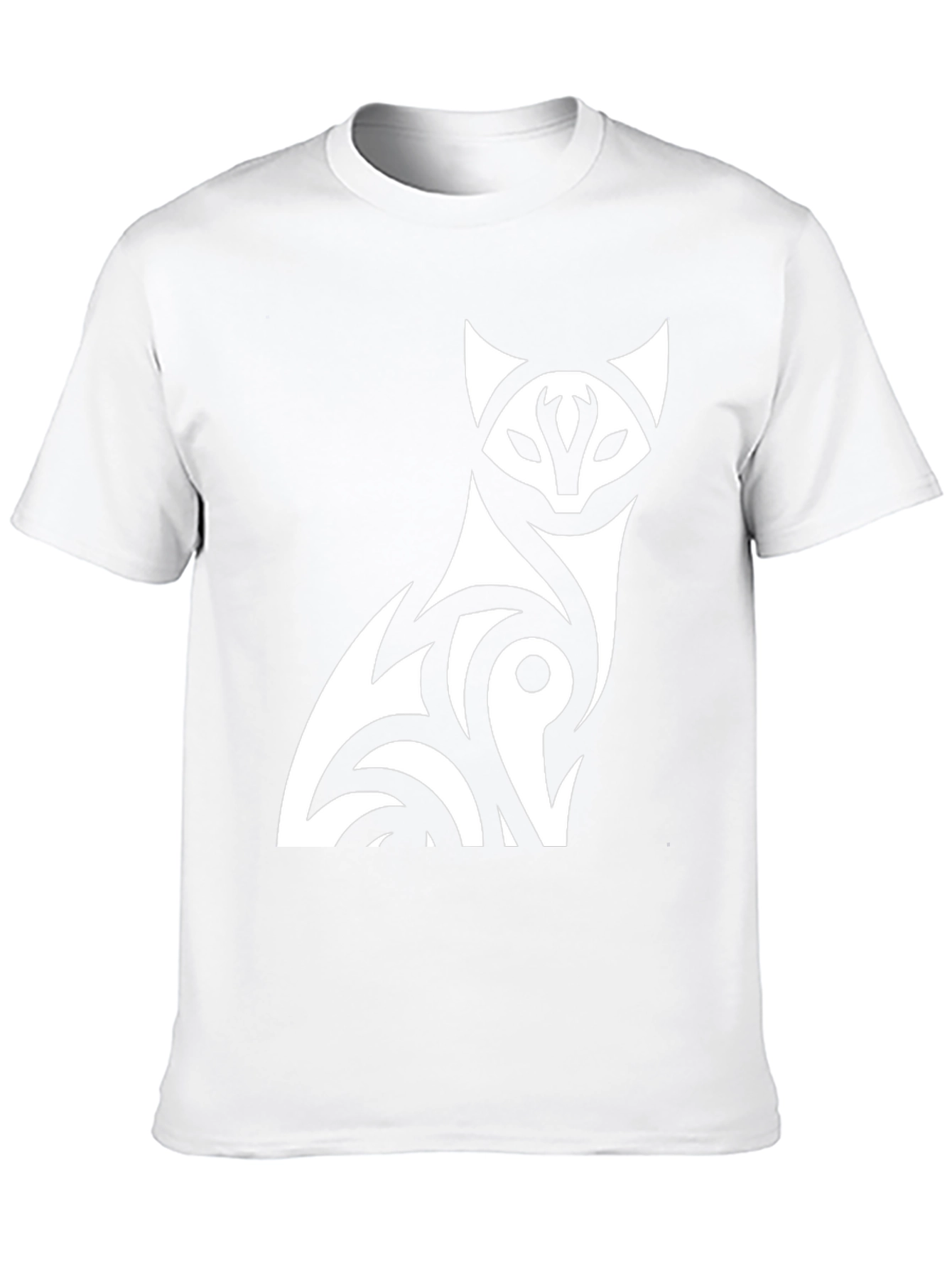 Tribal Fox Graphic Tee - Stylish Black T-Shirt