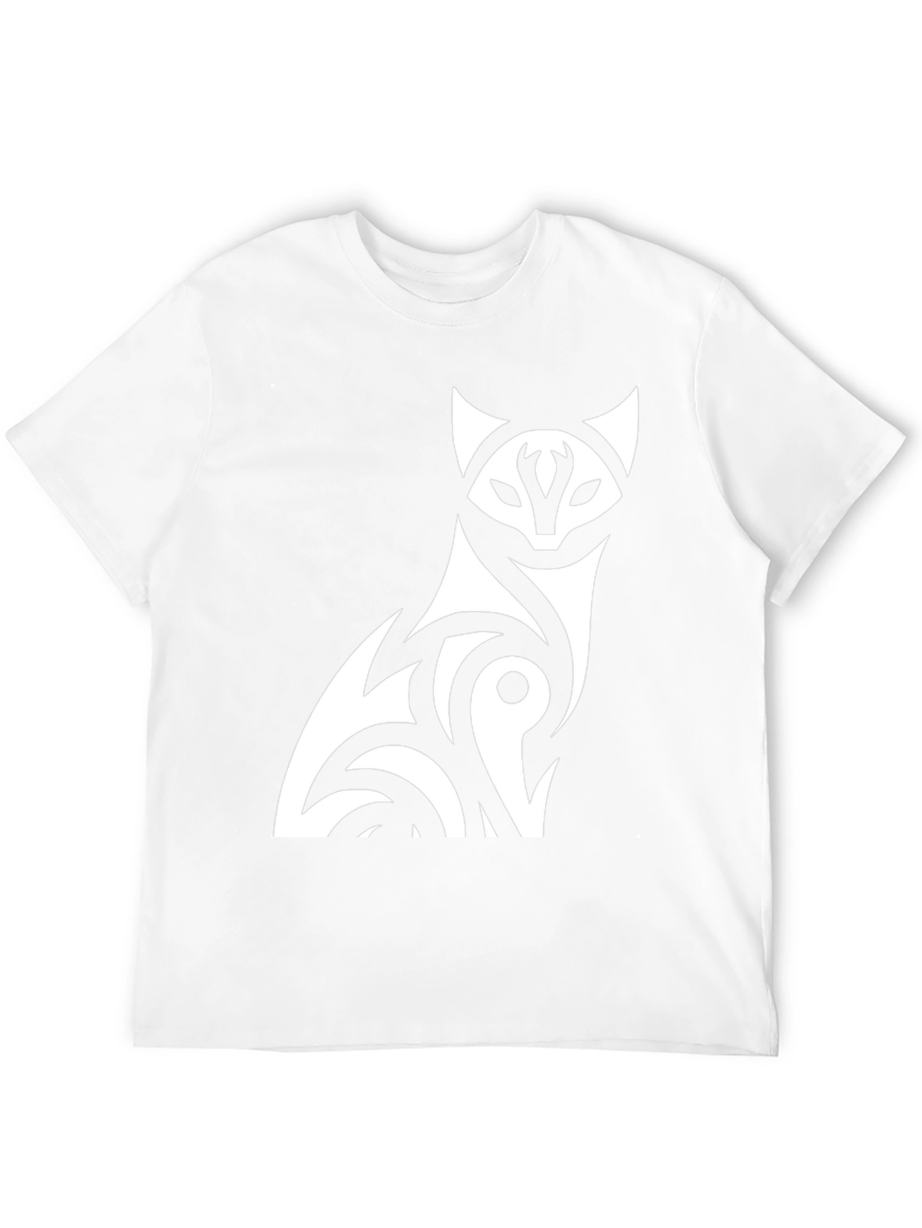 Tribal Fox Graphic Tee - Stylish Black T-Shirt