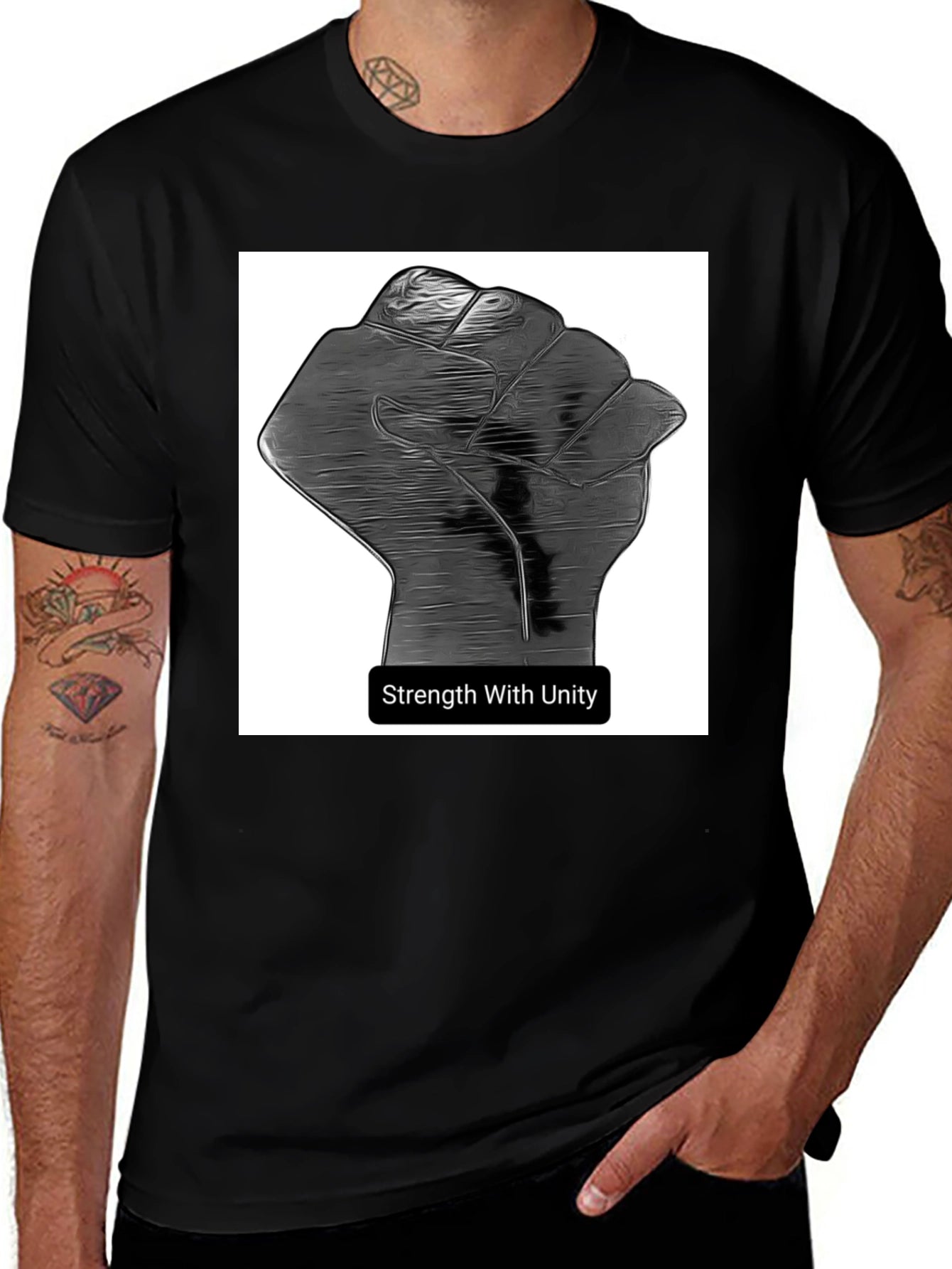 Unity Strength Graphic Tee - Black