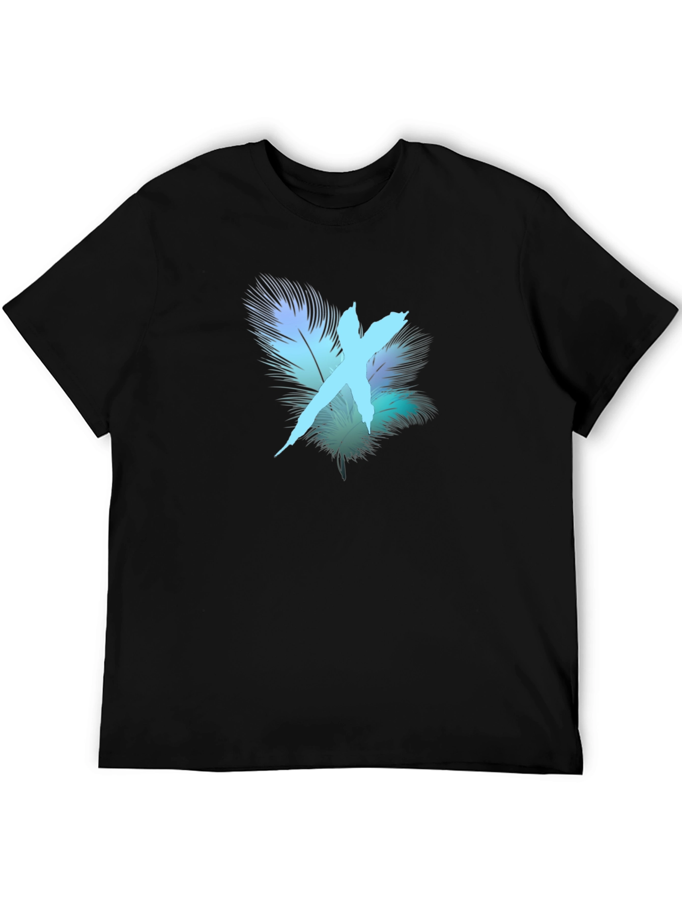 Feather X Graphic Black T-Shirt - Stylish Casual Wear