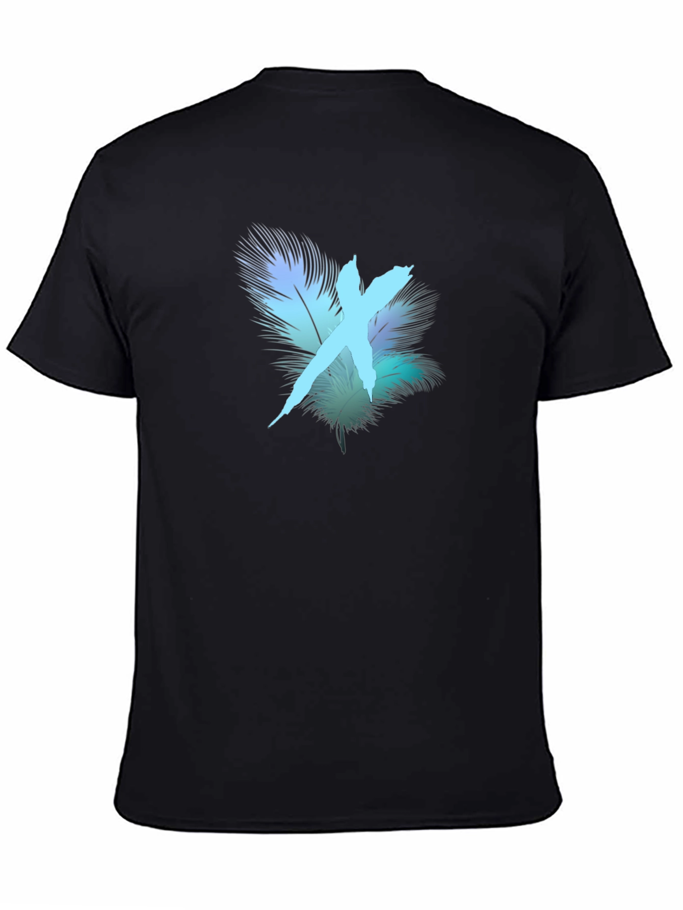 Feather X Graphic Black T-Shirt - Stylish Casual Wear