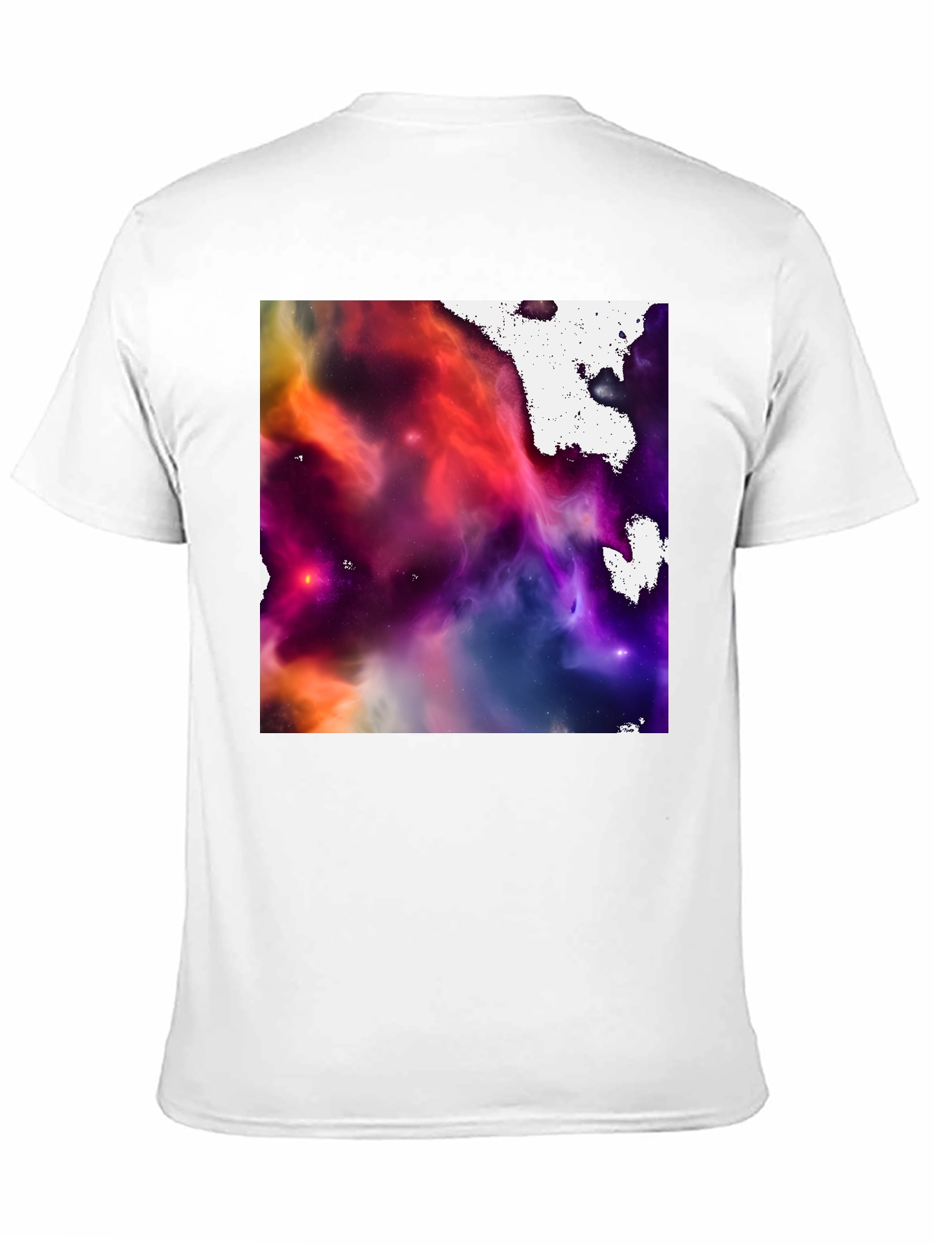 Nebula Print Black Crew Neck T-Shirt