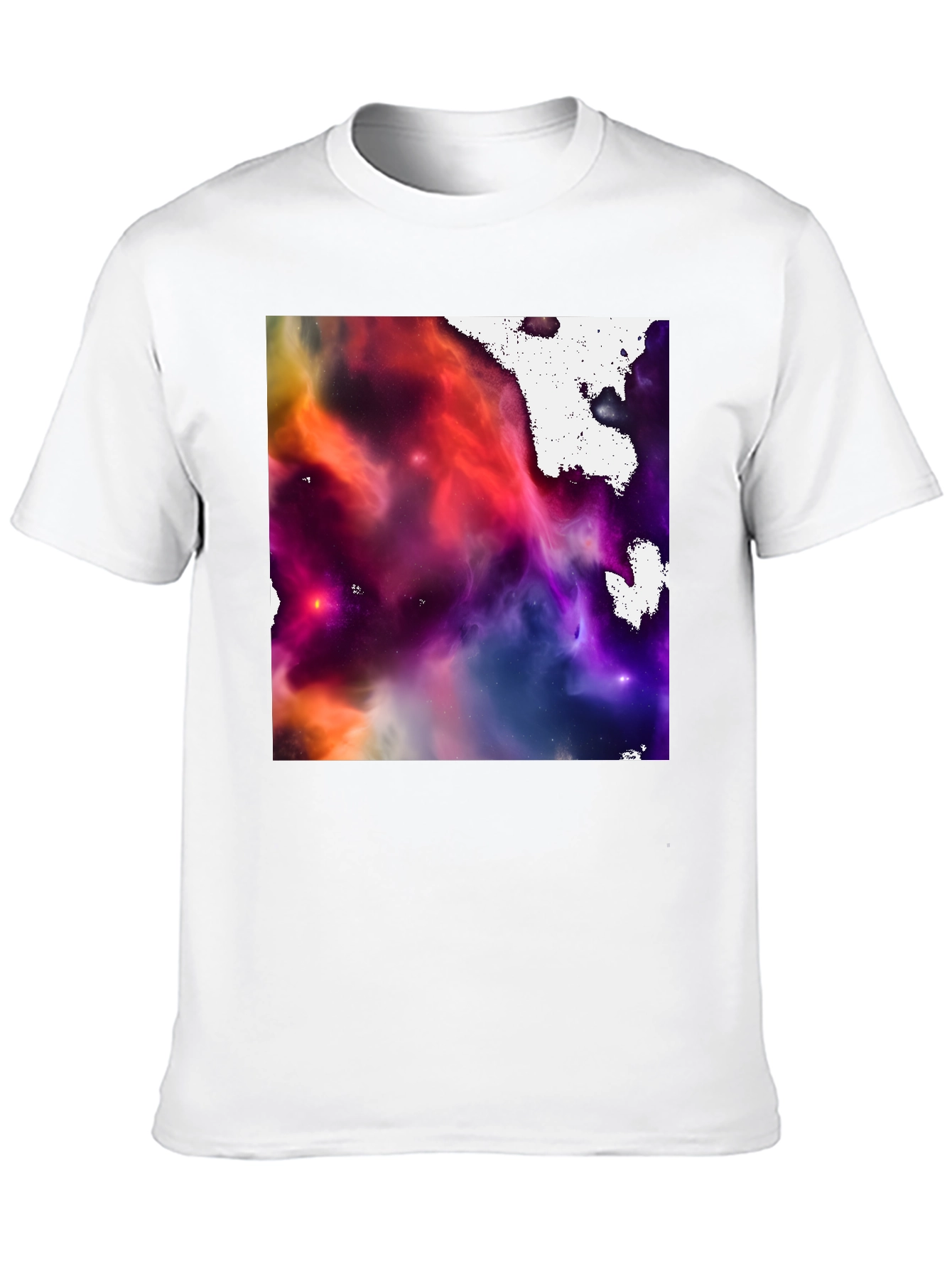 Nebula Print Black Crew Neck T-Shirt