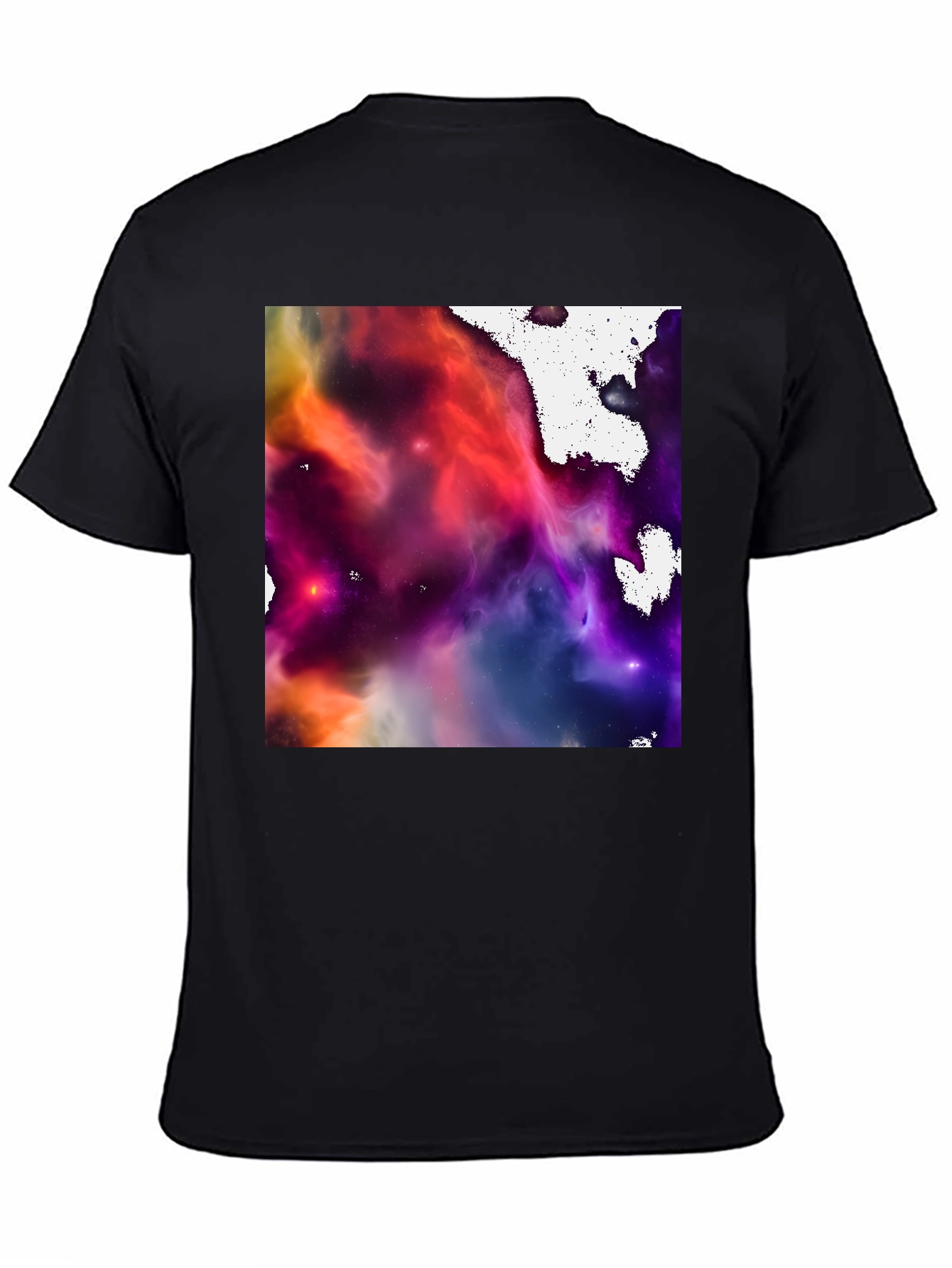 Nebula Print Black Crew Neck T-Shirt