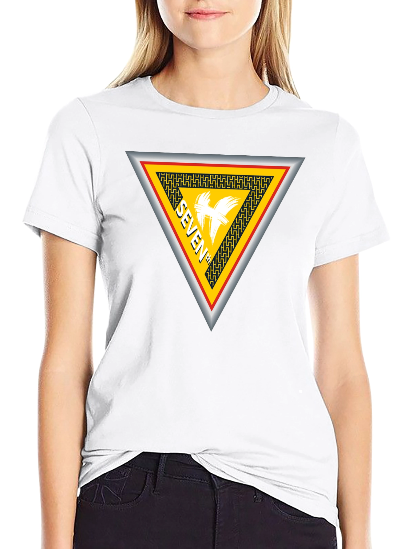 Seven T-Shirt Black Cotton Unique Design