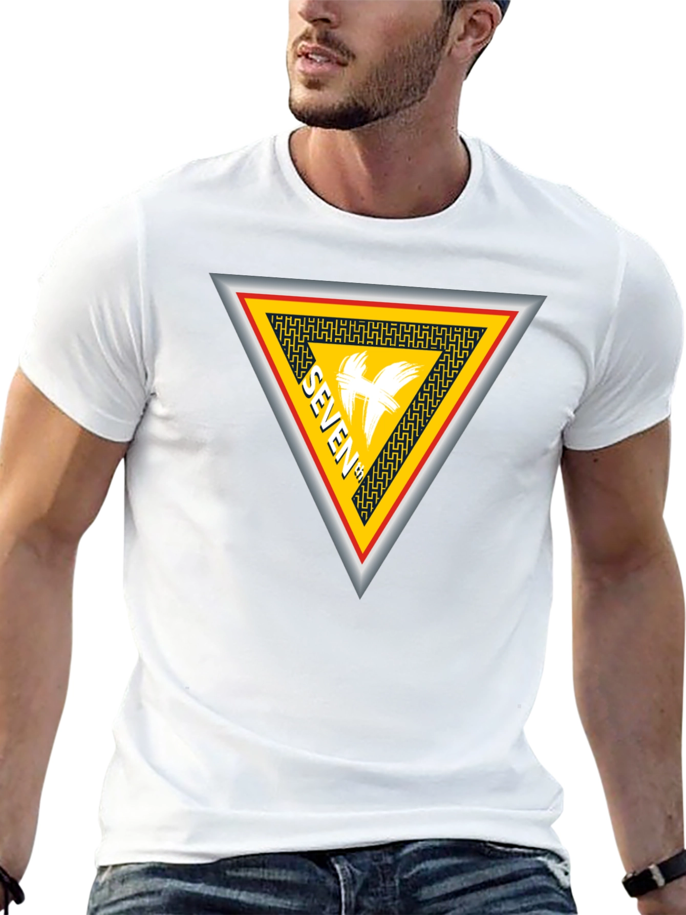Seven T-Shirt Black Cotton Unique Design