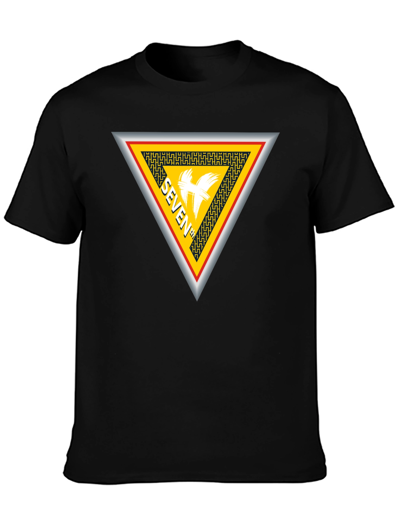 Seven T-Shirt Black Cotton Unique Design