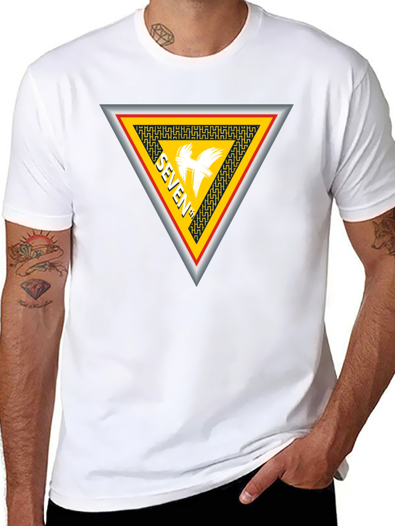 Seven T-Shirt Black Cotton Unique Design