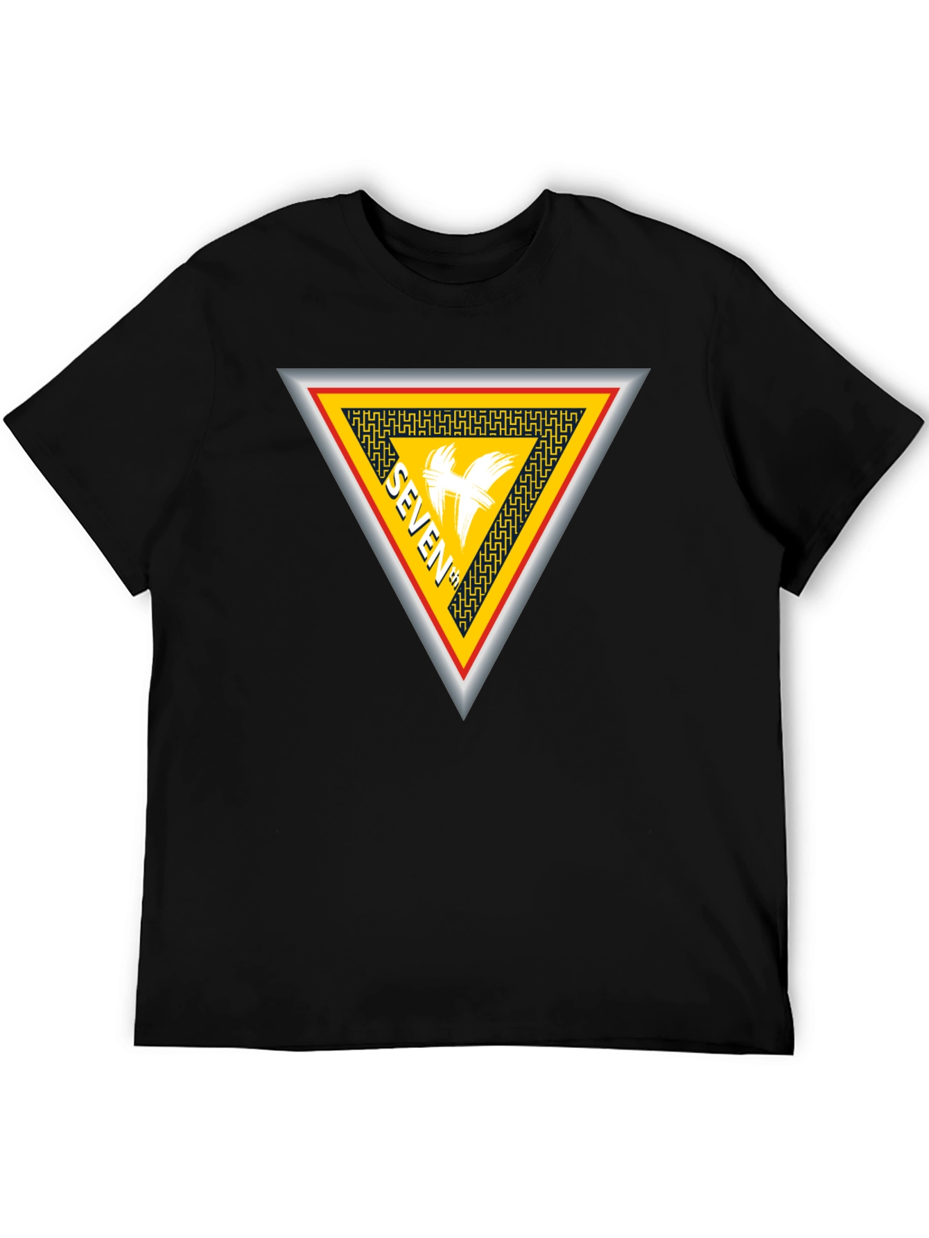 Seven T-Shirt Black Cotton Unique Design