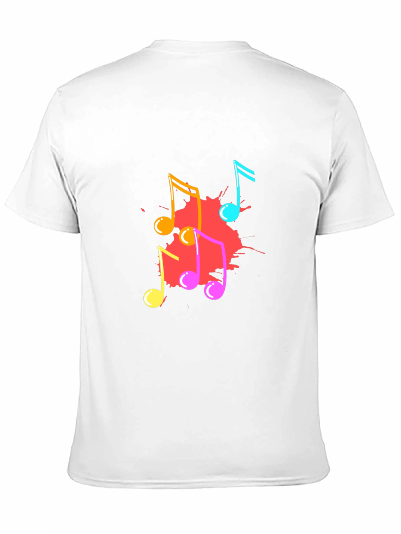 Musical Notes Graphic Print Black T-Shirt