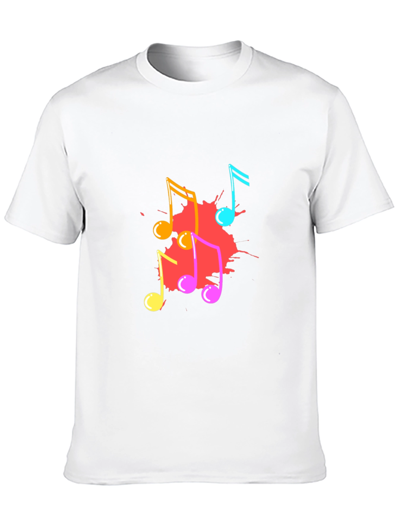 Musical Notes Graphic Print Black T-Shirt