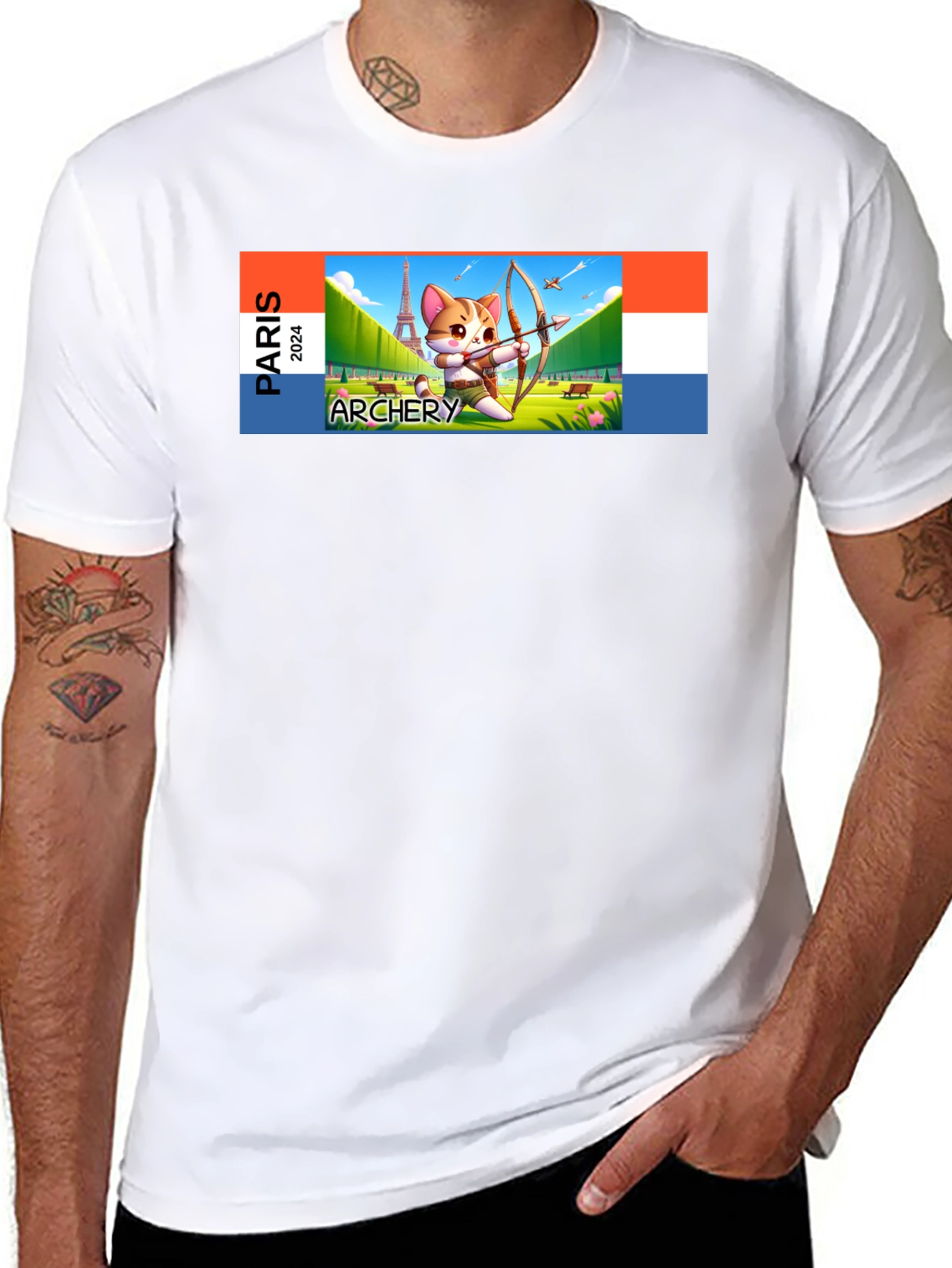 Paris 2024 Archery Cat T-Shirt