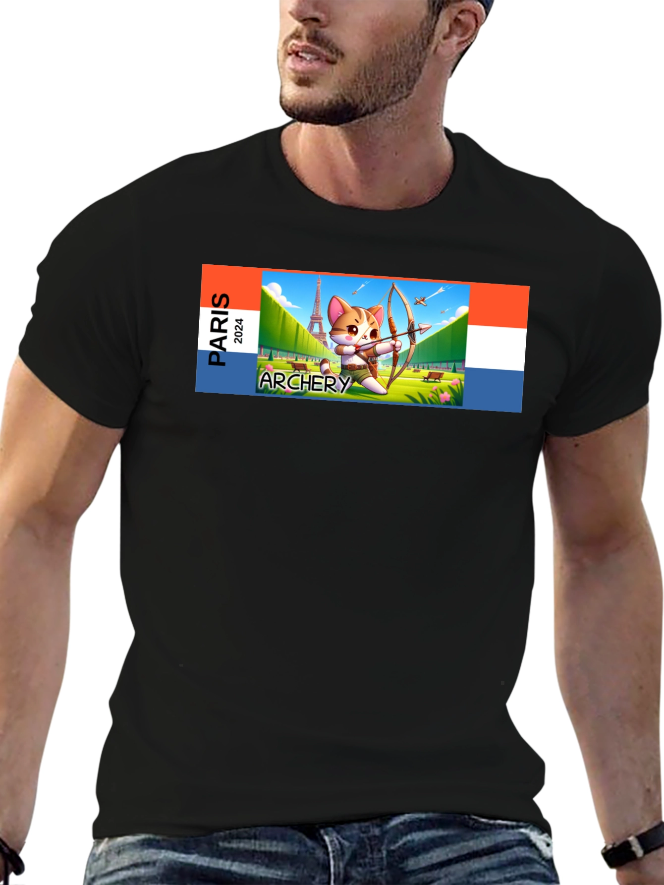 Paris 2024 Archery Cat T-Shirt