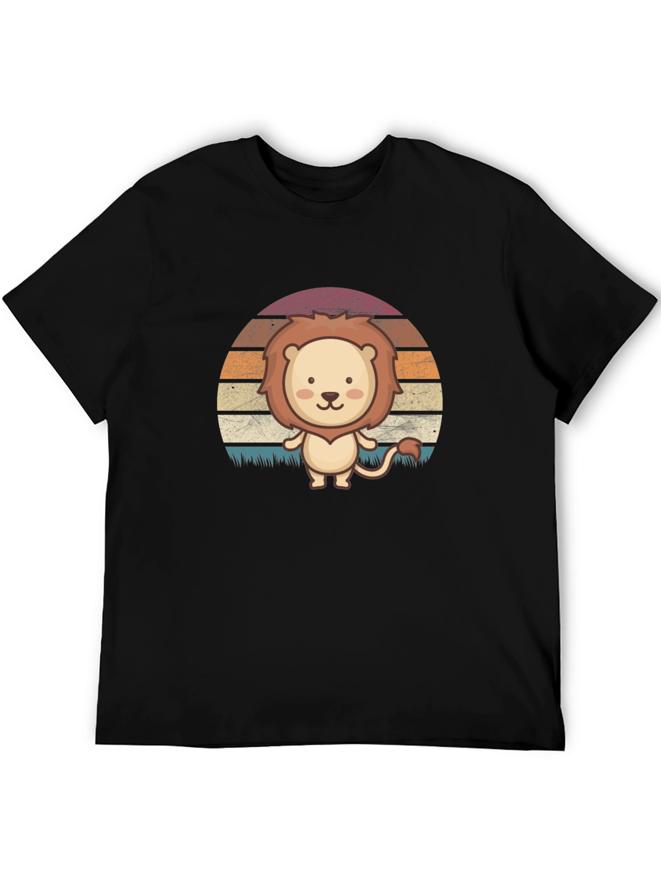 Cute Lion Sunset Graphic Tee
