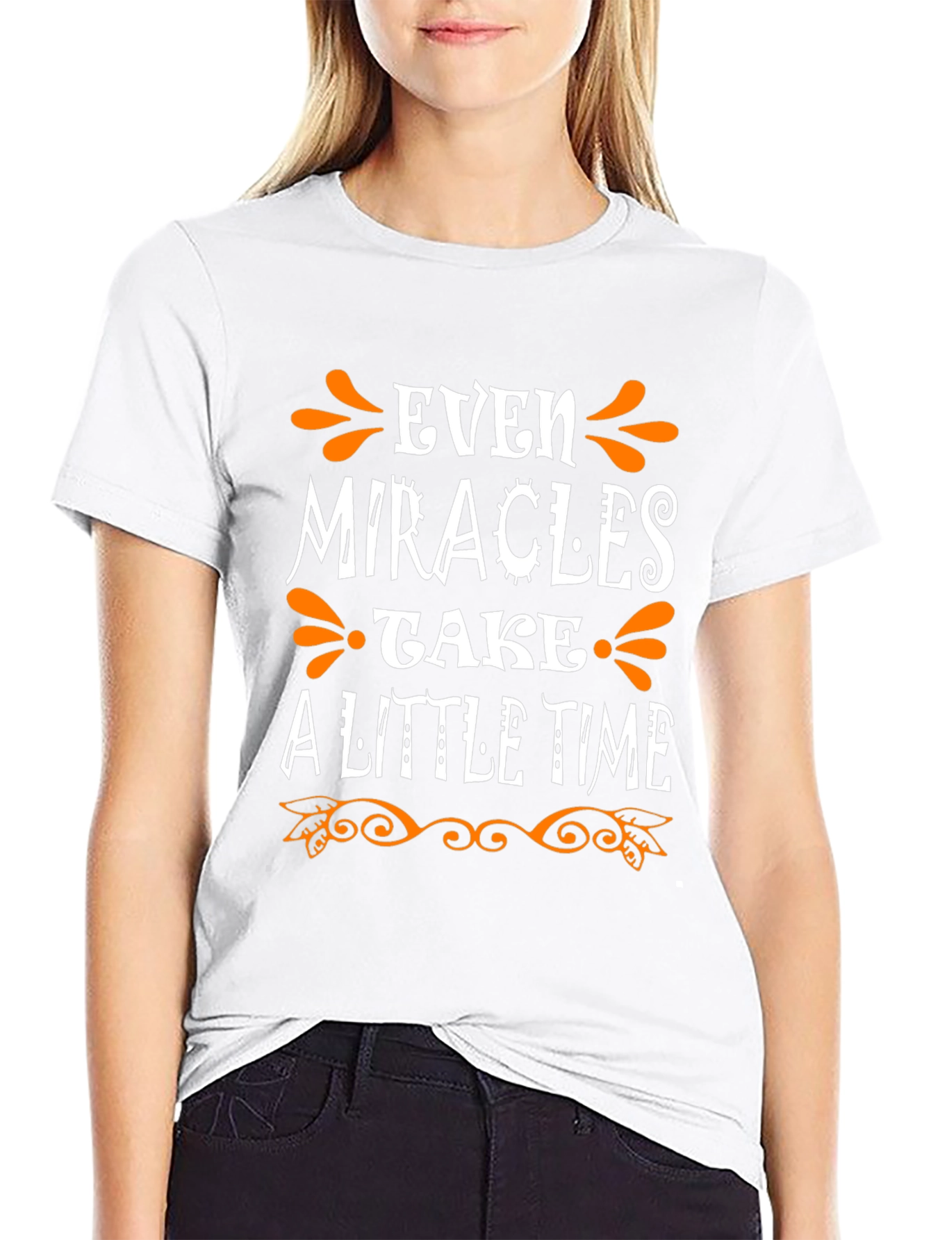 Miracles Take Time Graphic Tee - Black T-Shirt