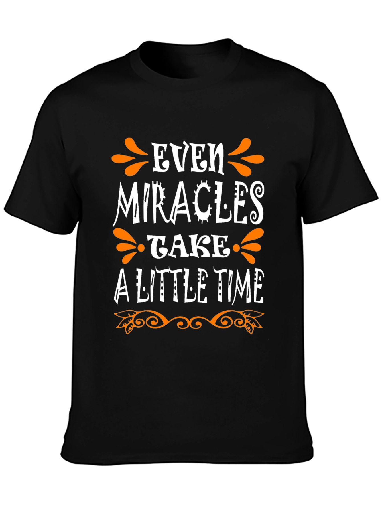 Miracles Take Time Graphic Tee - Black T-Shirt