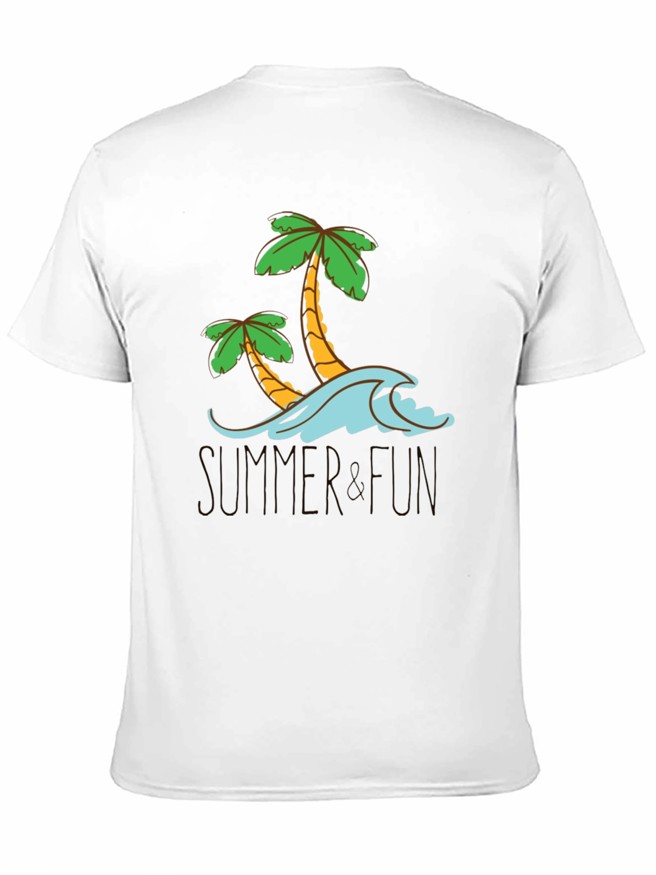 Summer Fun Palm Tree Graphic Tee - Black Cotton