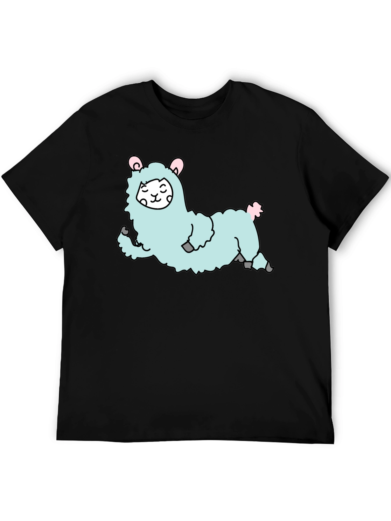 Cute Llama Graphic T-Shirt - Black