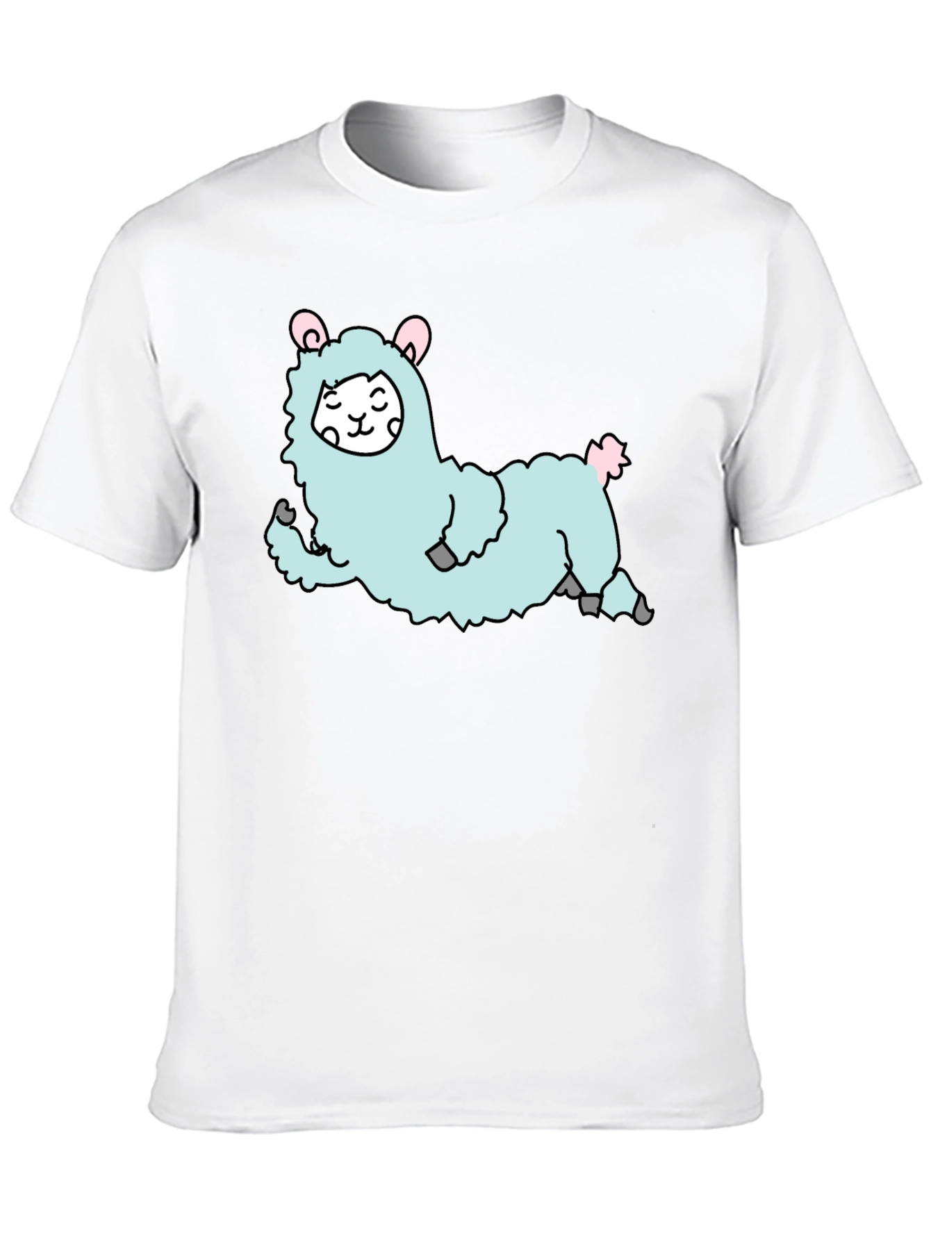 Cute Llama Graphic T-Shirt - Black