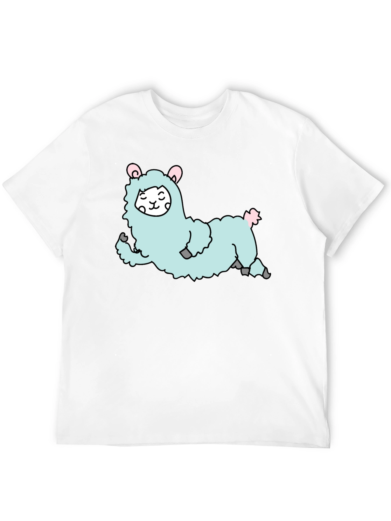 Cute Llama Graphic T-Shirt - Black