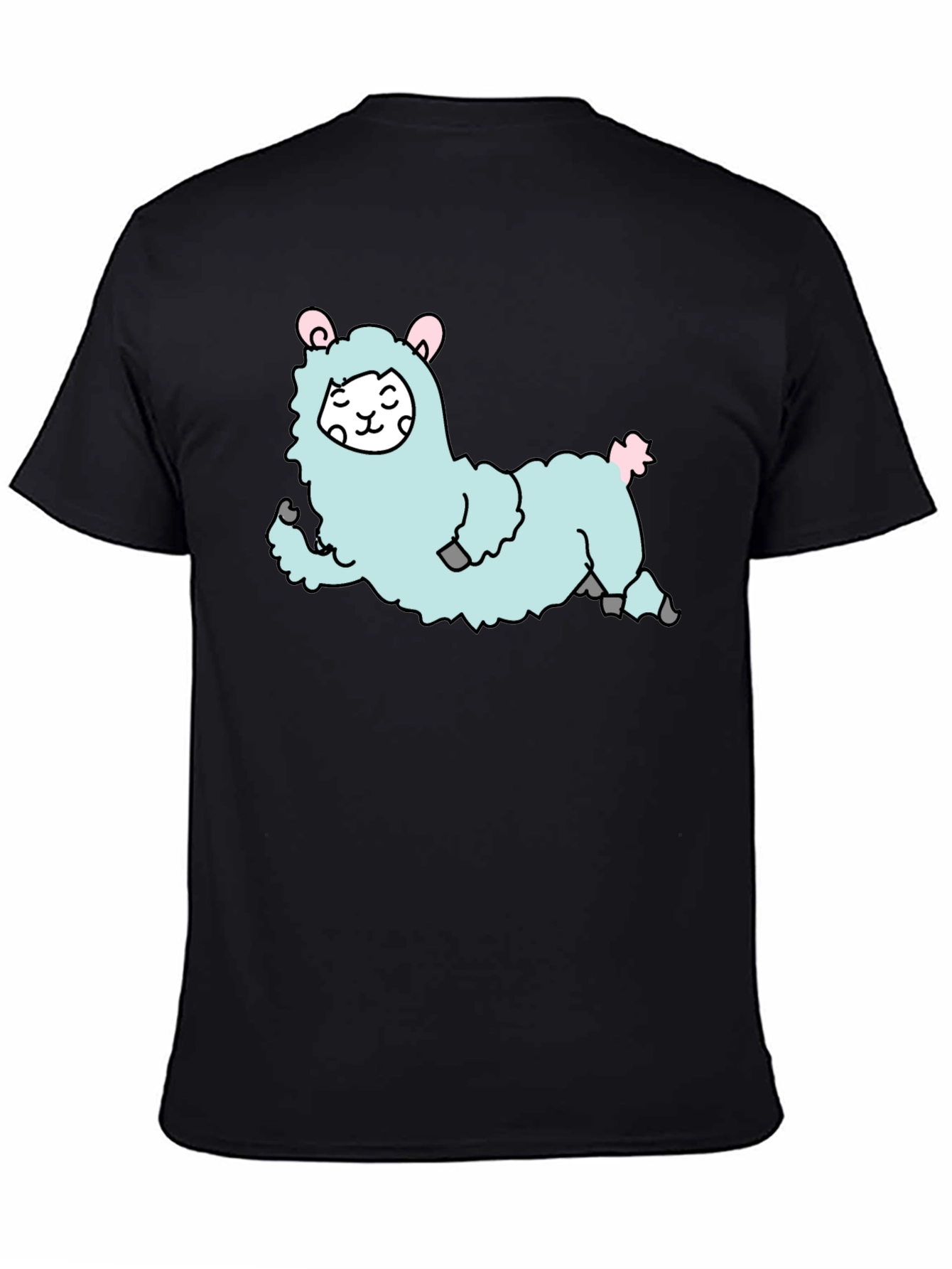Cute Llama Graphic T-Shirt - Black