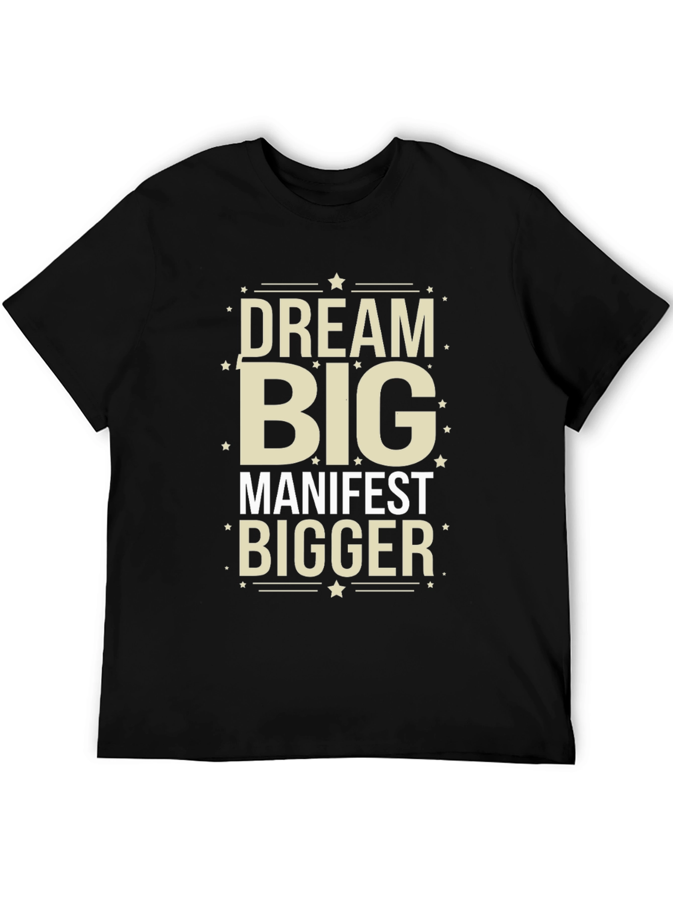 Dream Big Manifest Bigger Black Graphic Tee