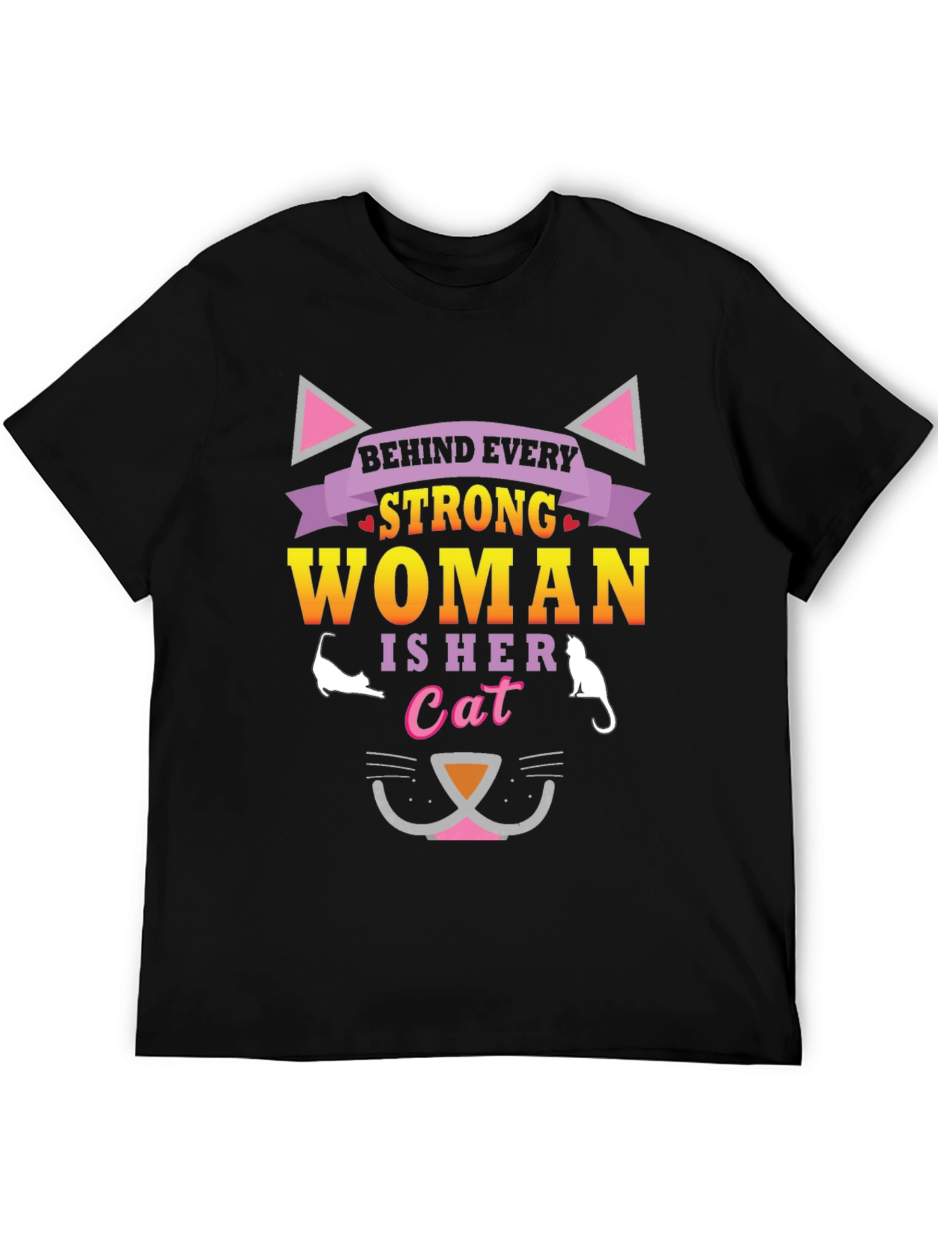 Strong Woman Cat Lover T-Shirt