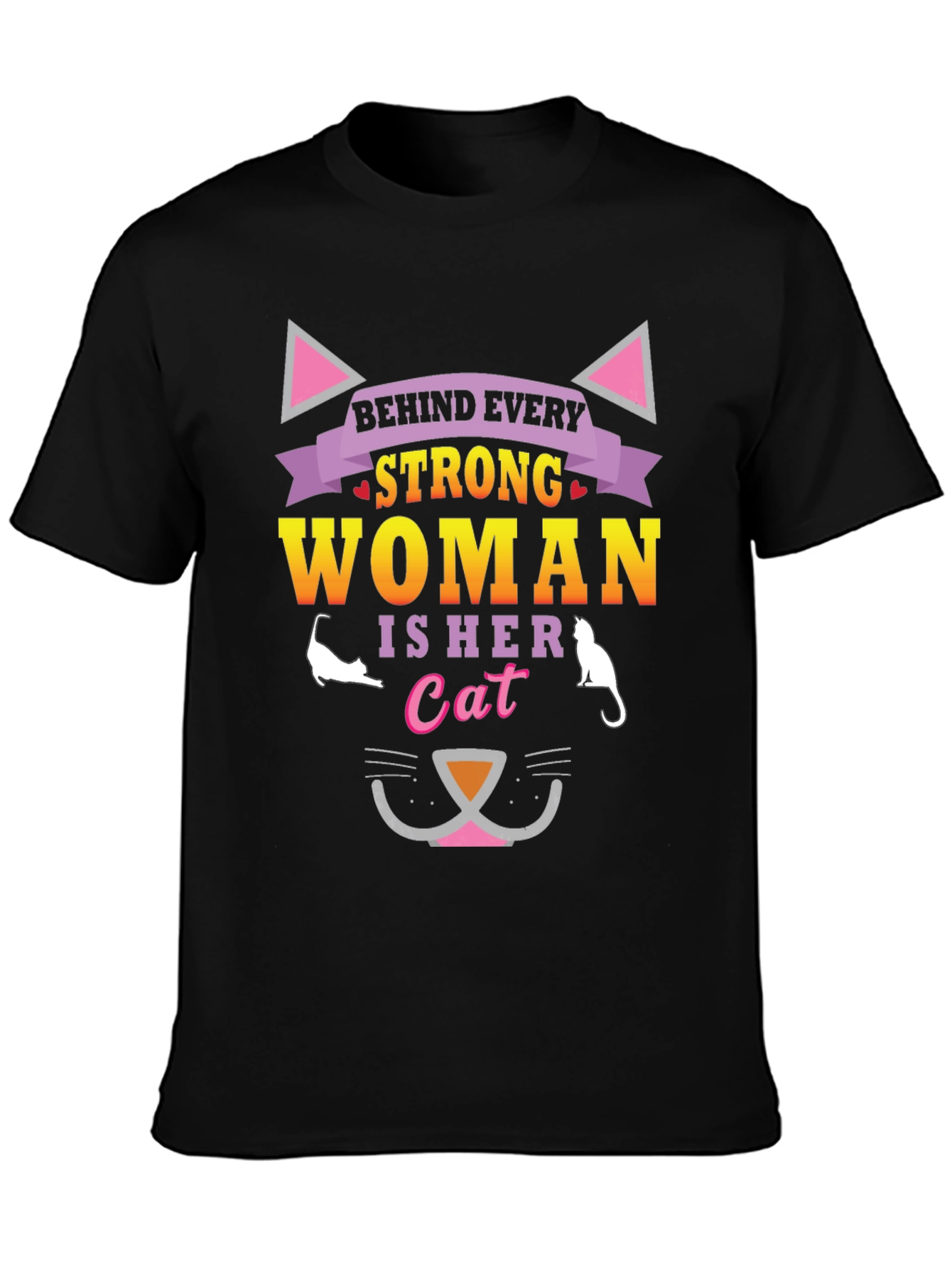 Strong Woman Cat Lover T-Shirt
