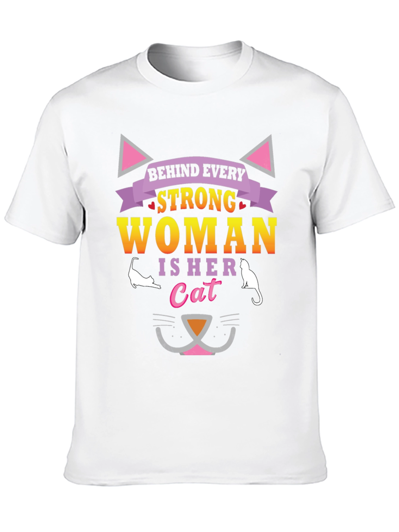 Strong Woman Cat Lover T-Shirt