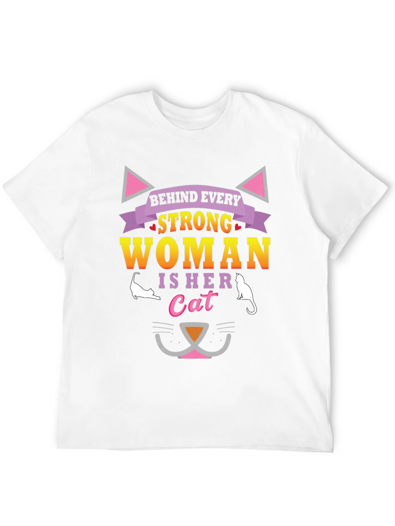Strong Woman Cat Lover T-Shirt