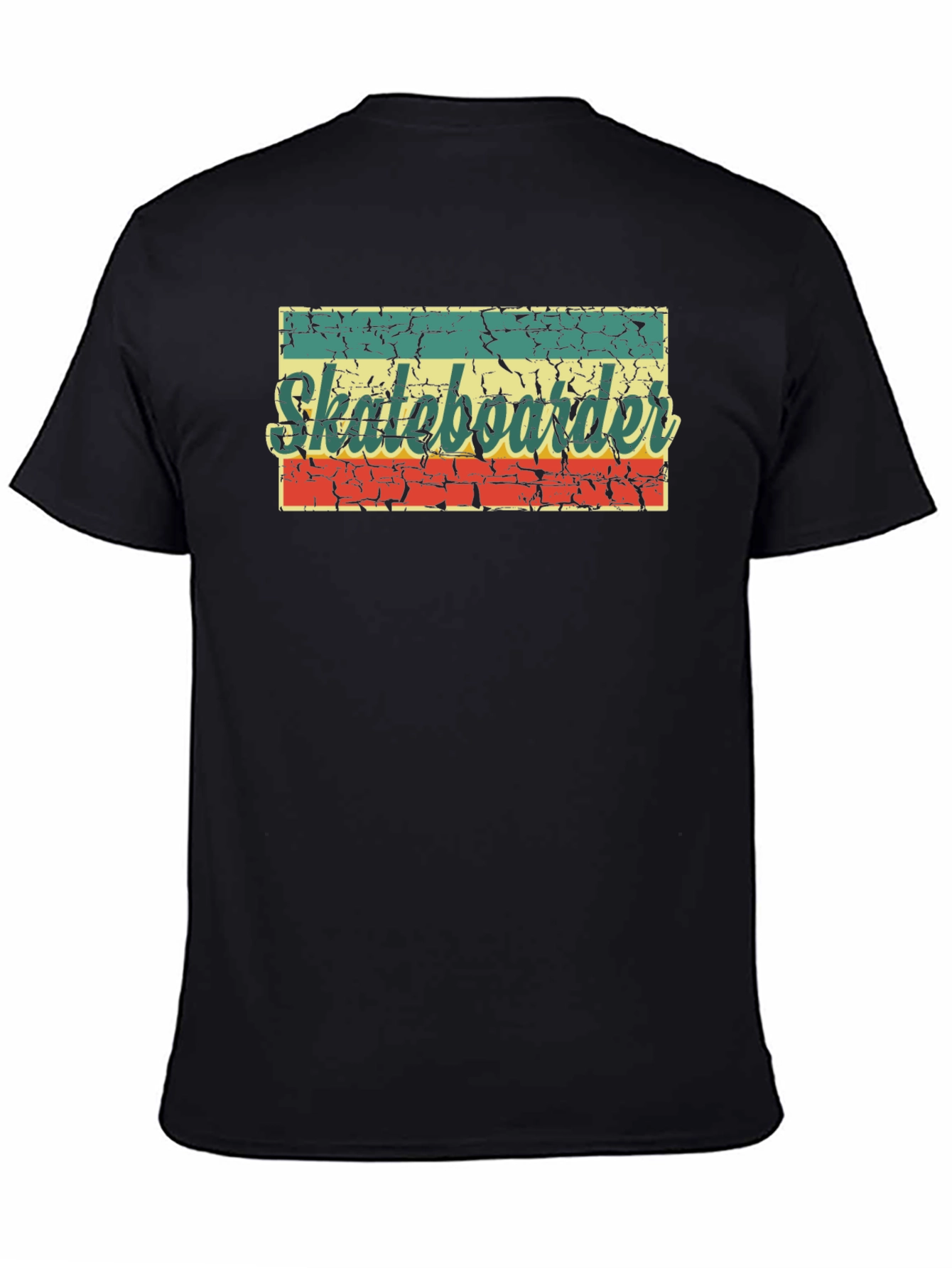 Retro Skateboarder Graphic Tee - Classic Black T-Shirt