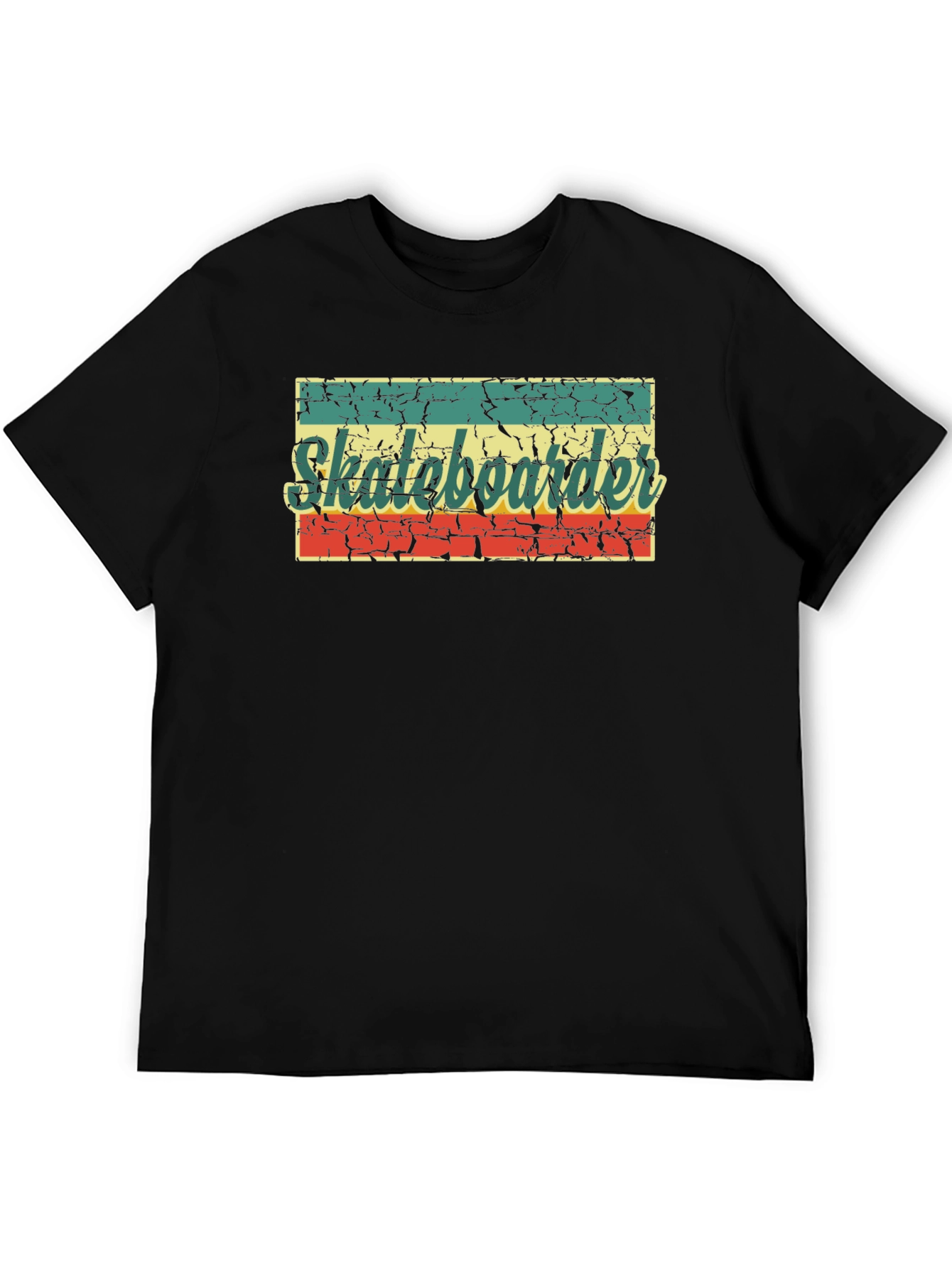 Retro Skateboarder Graphic Tee - Classic Black T-Shirt