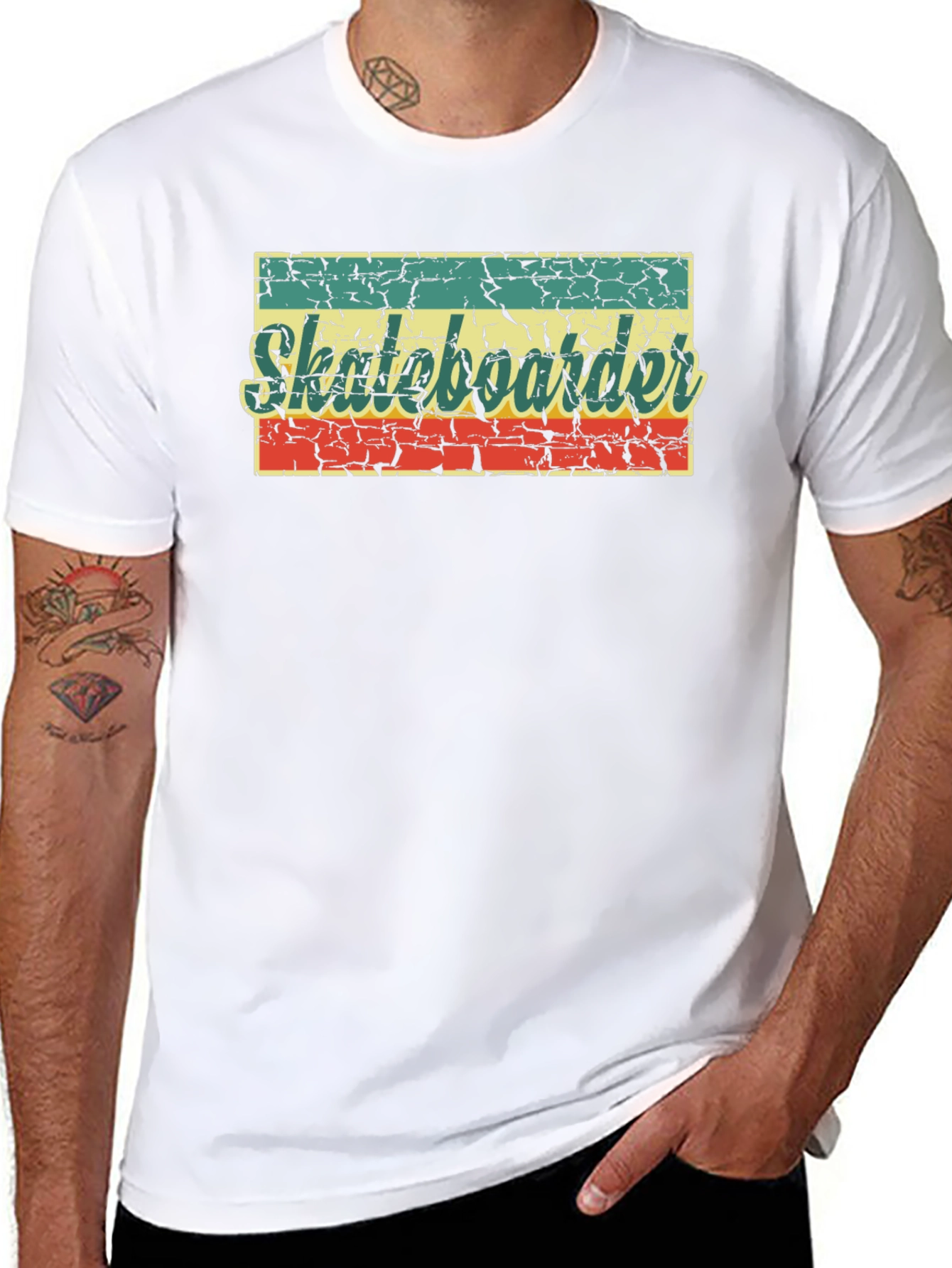 Retro Skateboarder Graphic Tee - Classic Black T-Shirt