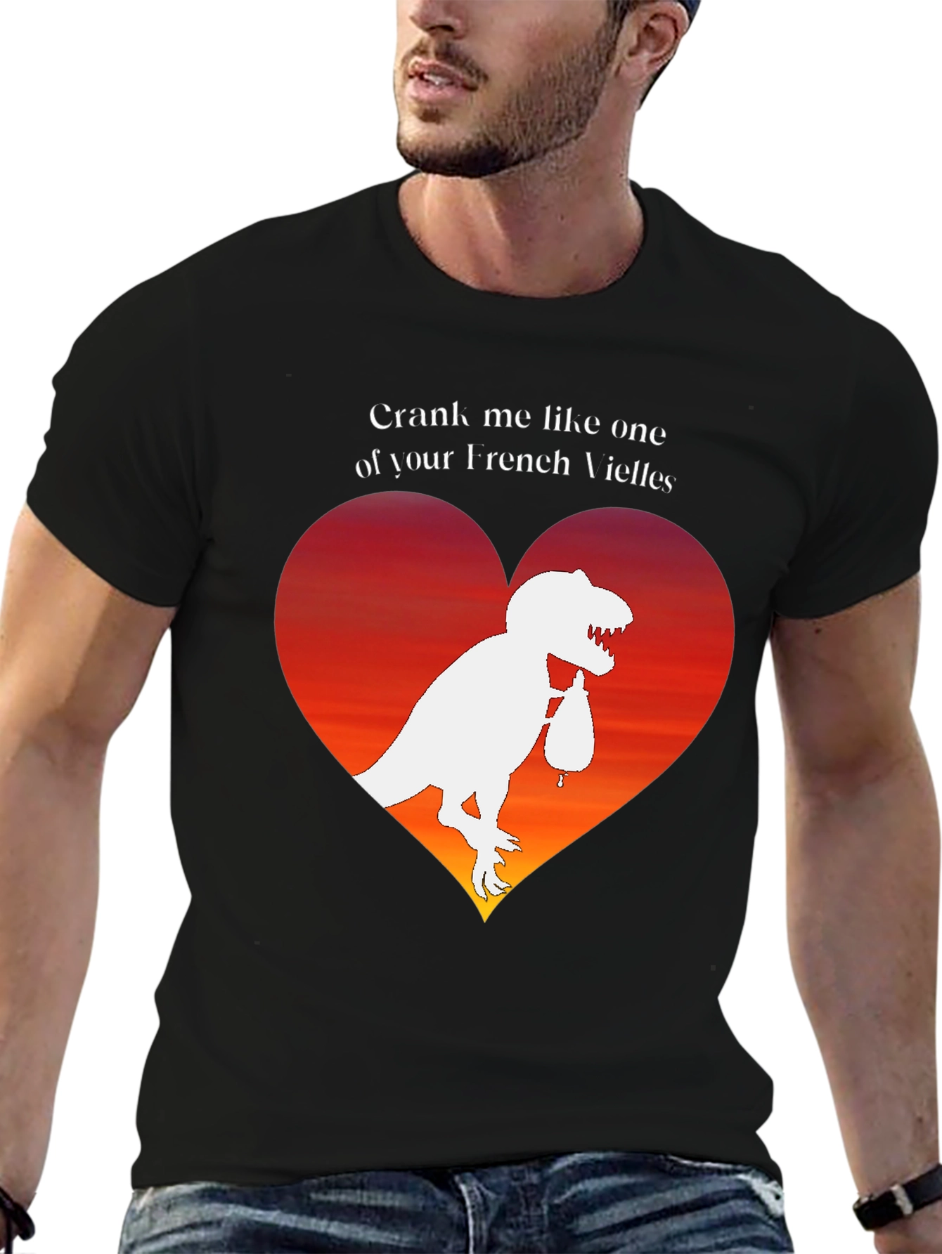 Dino Love T-Shirt: Crank Me Like a French Vielle