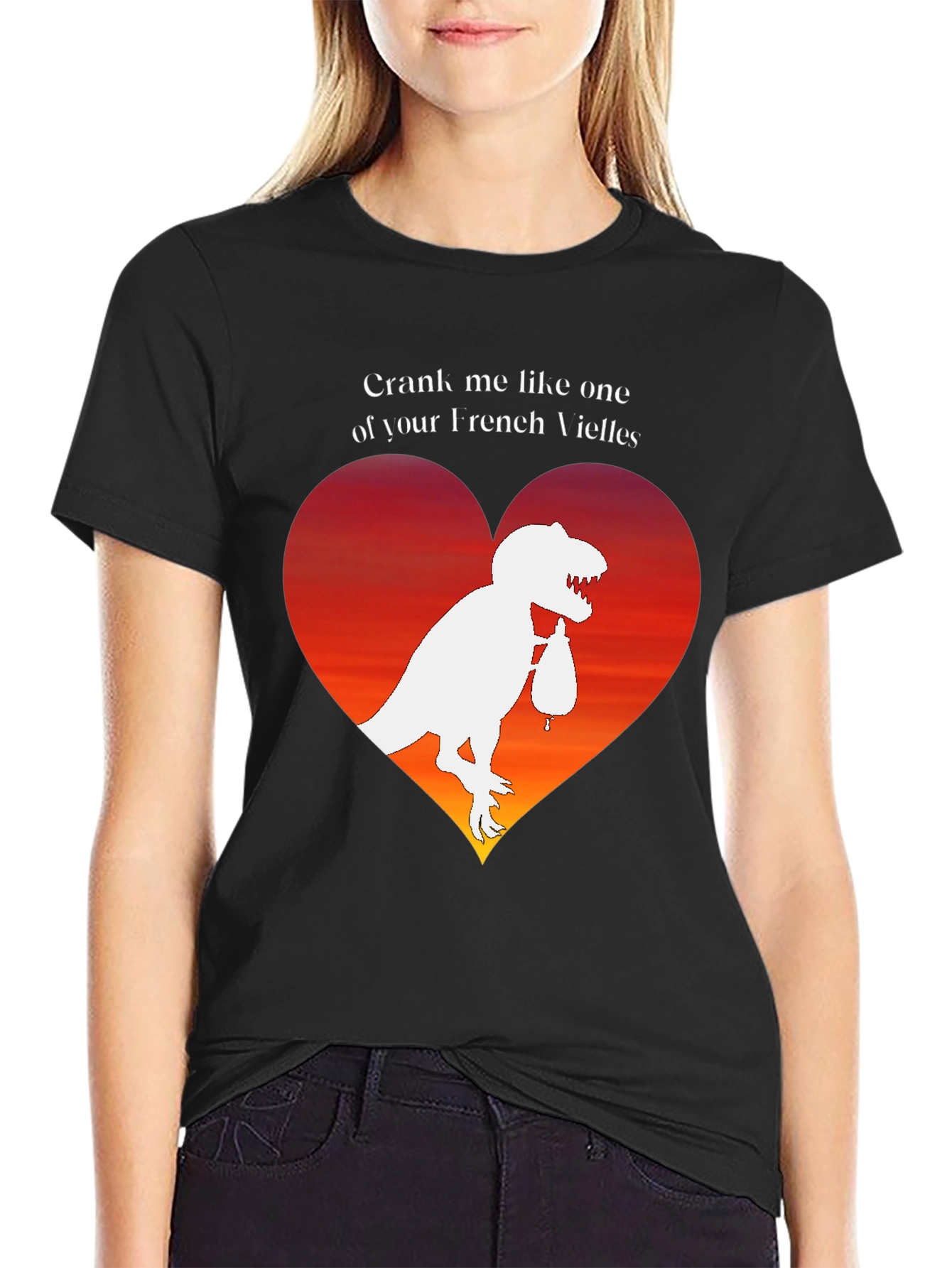 Dino Love T-Shirt: Crank Me Like a French Vielle