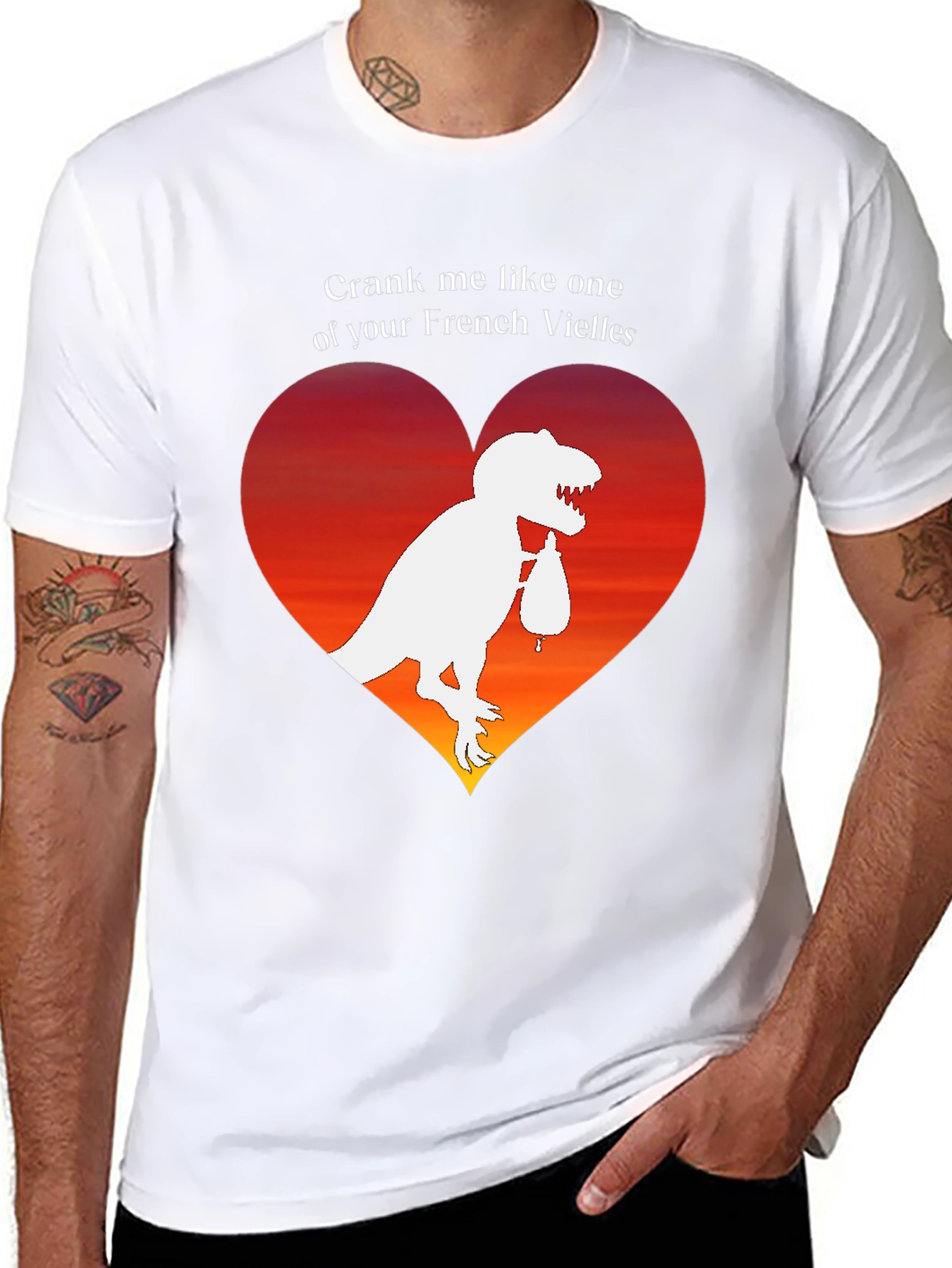 Dino Love T-Shirt: Crank Me Like a French Vielle