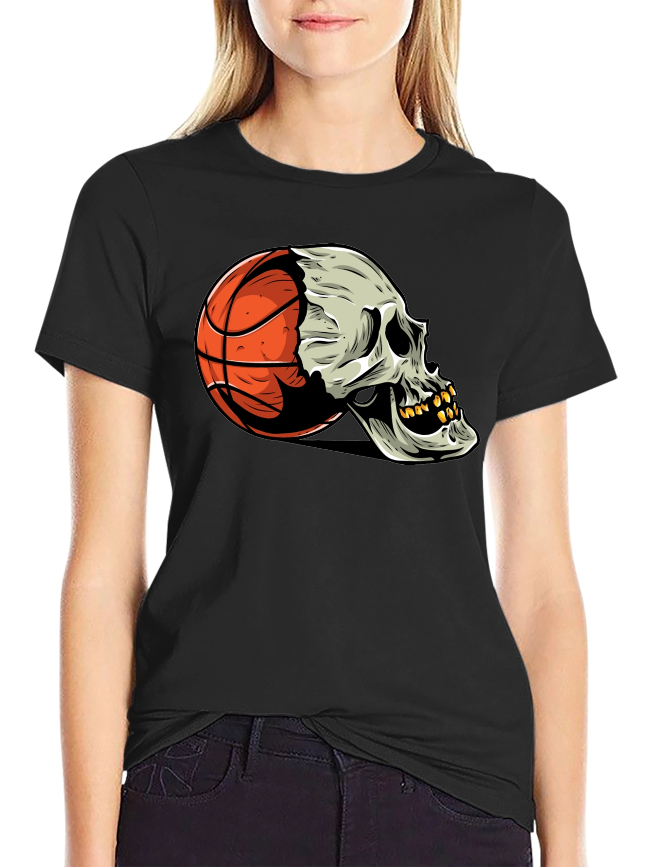 Basketball Skull Graphic Tee - Unique Streetwear